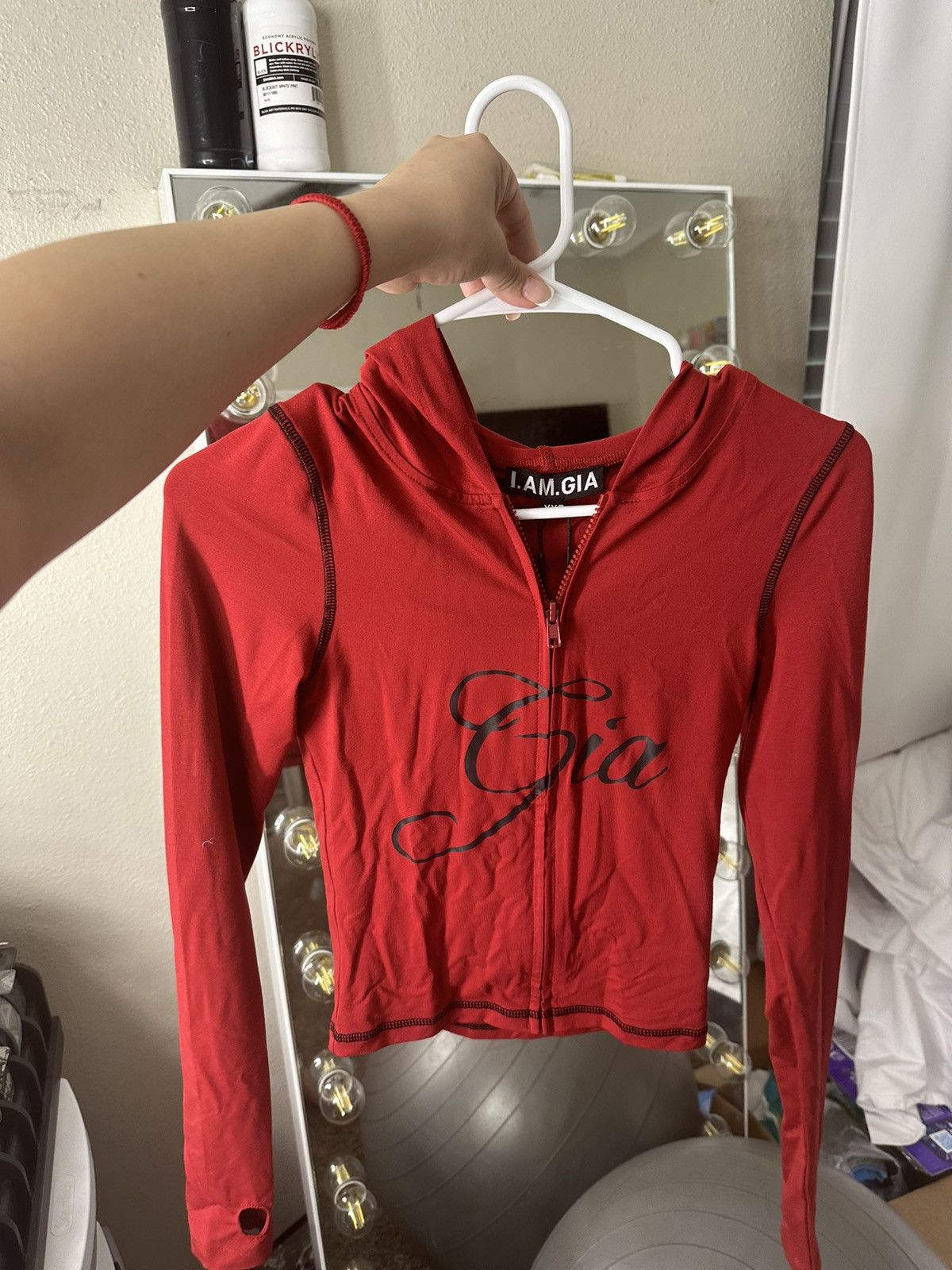 I am gia red hoodie deals