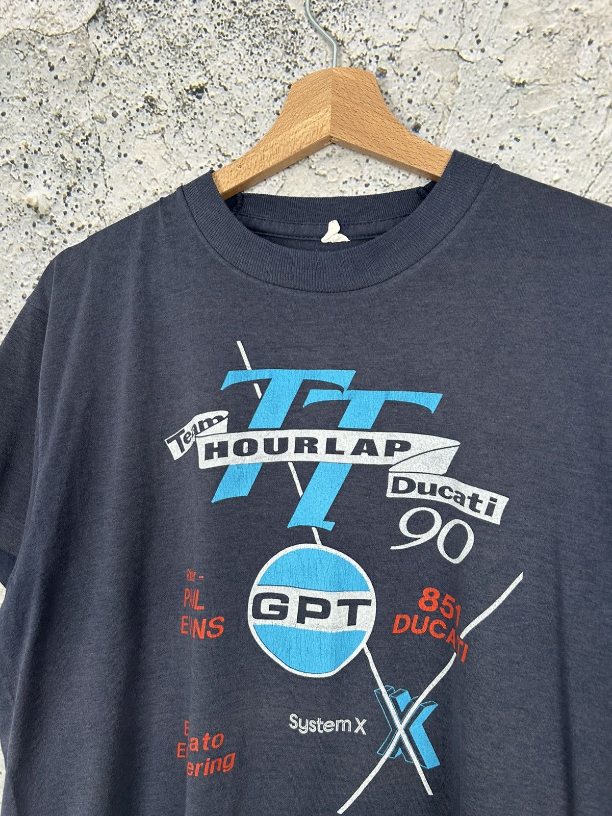 Vintage Vintage Team Hourlap Ducati Racing Motorsport Graphic Tee Size US L / EU 52-54 / 3 - 4 Thumbnail