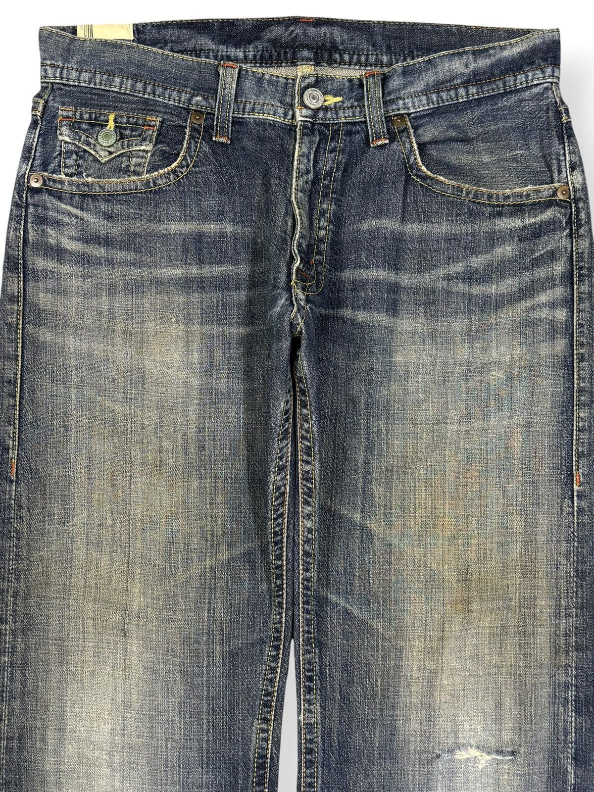 Japanese Brand Vintage Y2K GL Heart Mud Wash Faded Baggy Ripped Jeans Size US 34 / EU 50 - 3 Thumbnail