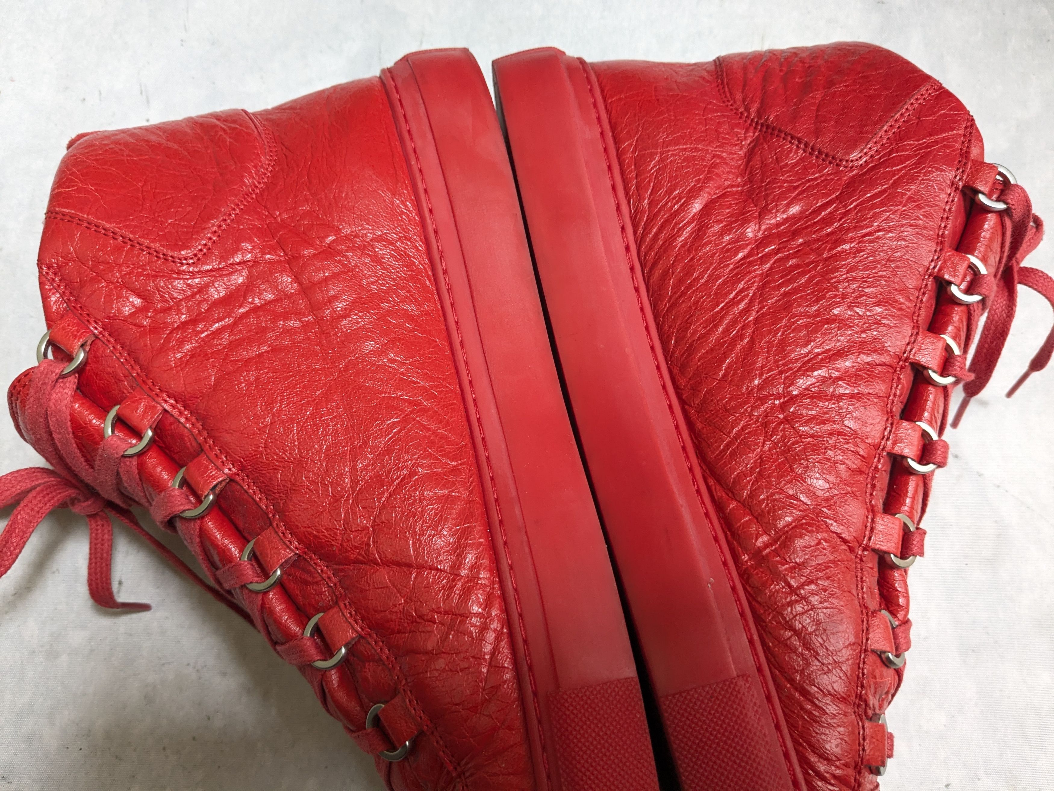 Balenciaga Balenciaga Arena Red 13 High Tops Leather Sneakers Size US 13 / EU 46 - 12 Thumbnail
