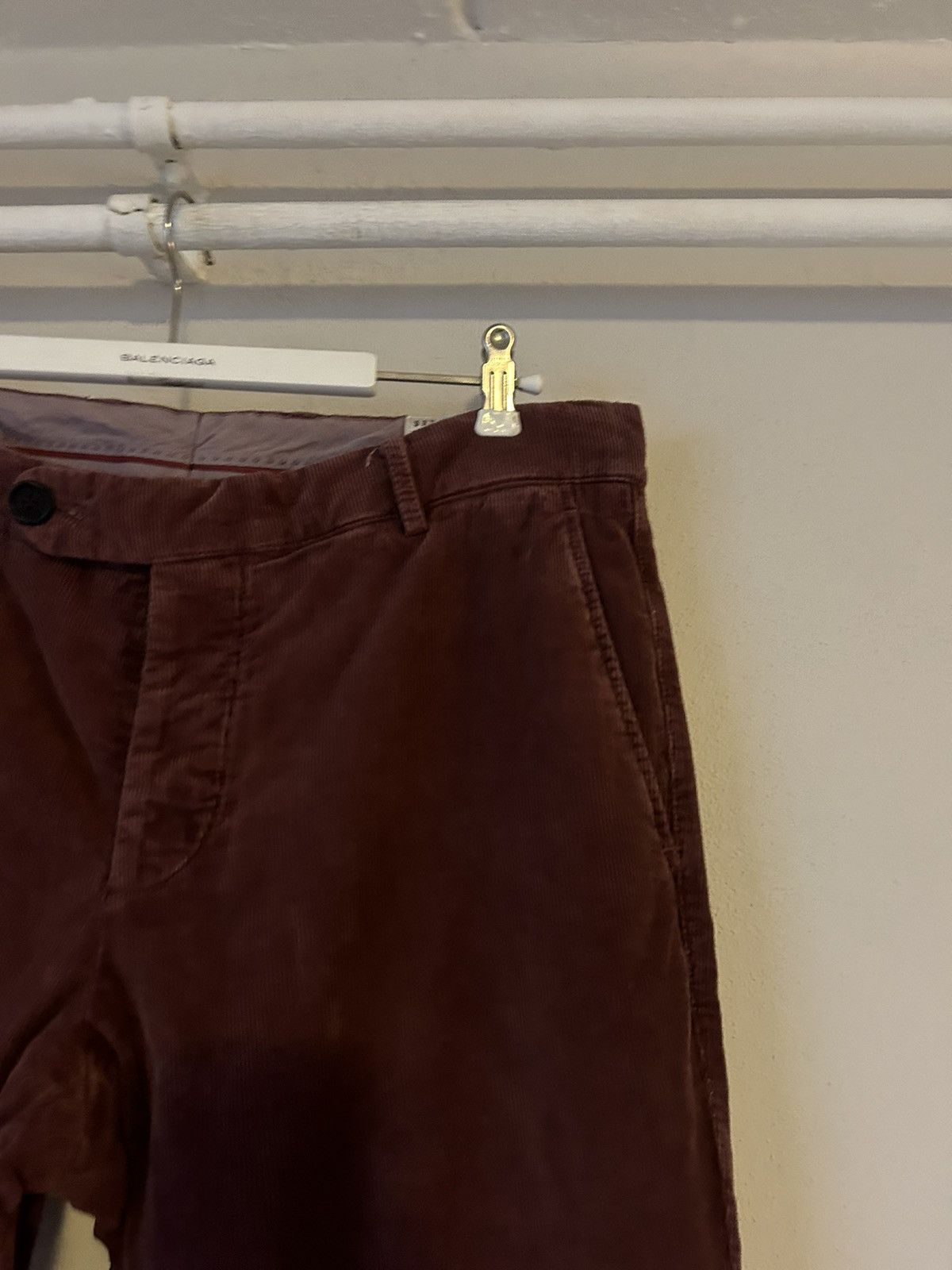 Brunello Cucinelli Brunello Cucinelli Burgundy Corduroy Trousers - Size 52 Size US 36 / EU 52 - 5 Thumbnail