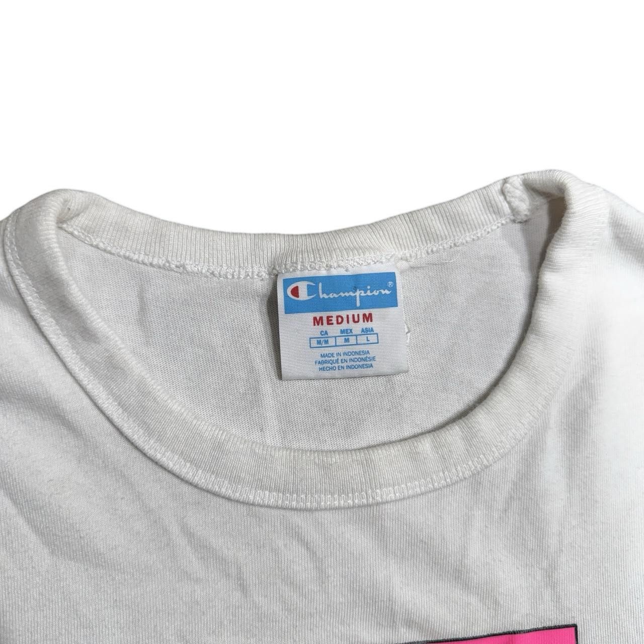 Champion Champion Y2K white cotton tee with multi-coloured logo Size US M / EU 48-50 / 2 - 2 Thumbnail