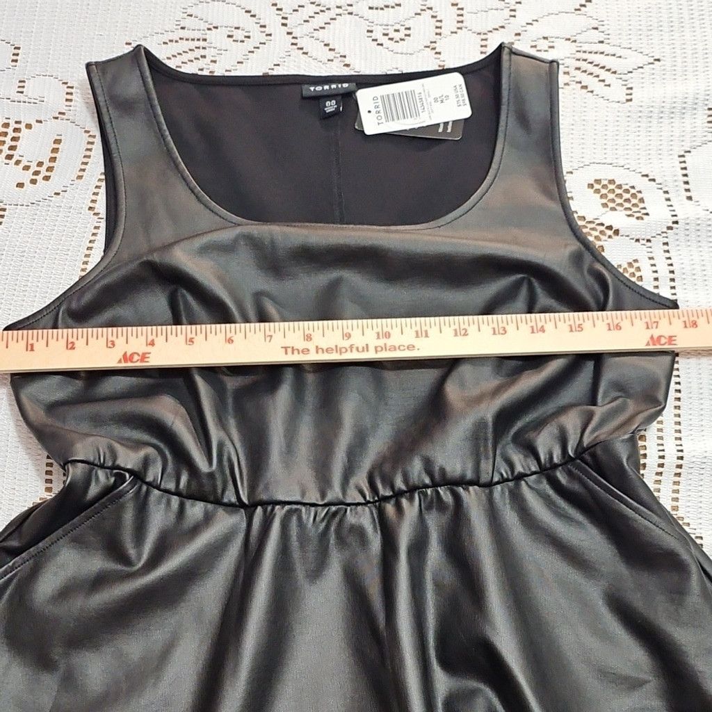 Torrid NWT Torrid Black Sleeveless PU Leather Dress Size L / US 10 / IT 46 - 7 Thumbnail