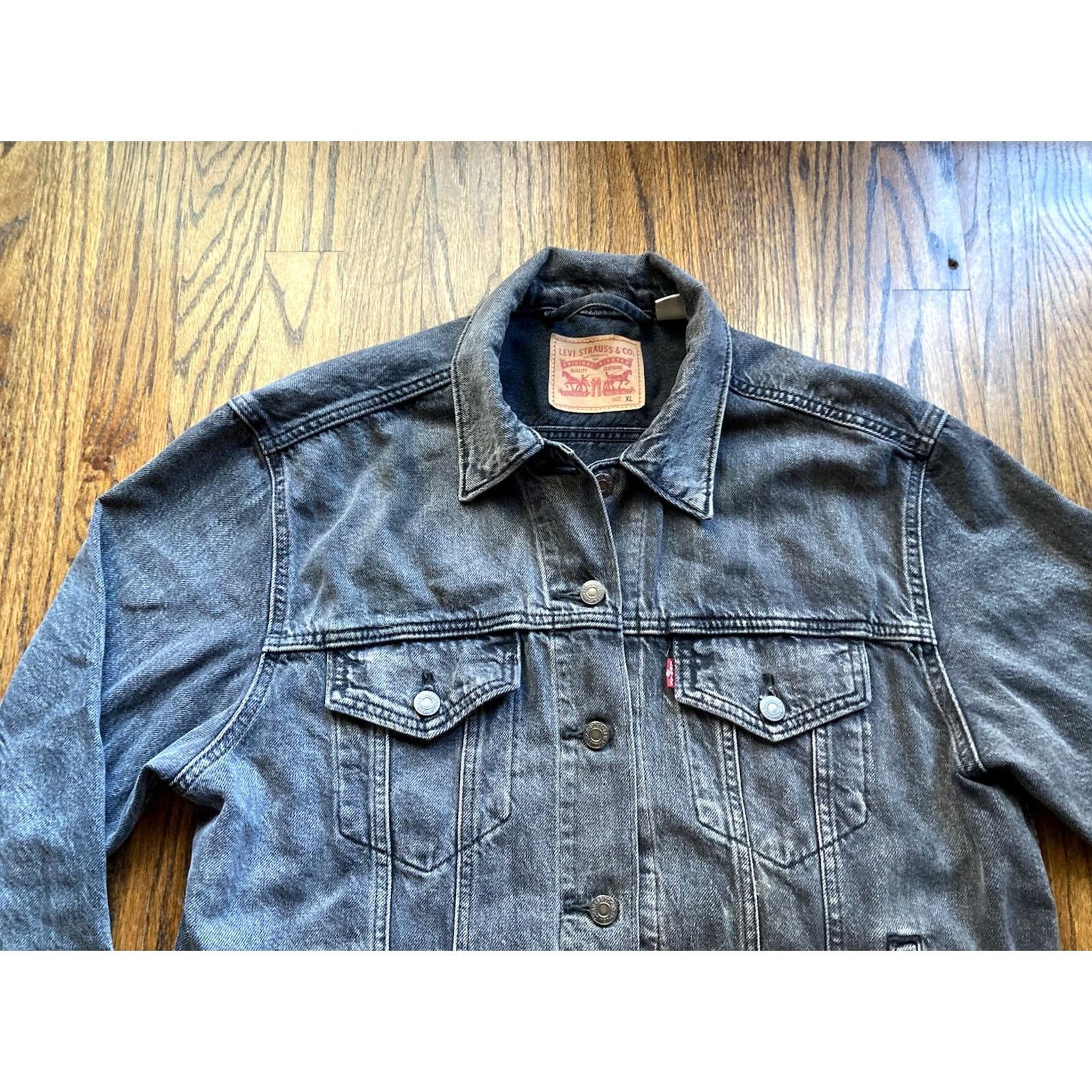 Levi's Levi's Denim Trucker Jacket Womens Size XL Ex Boyfriend Black Faded Type 3 Size XL / US 12-14 / IT 48-50 - 4 Thumbnail