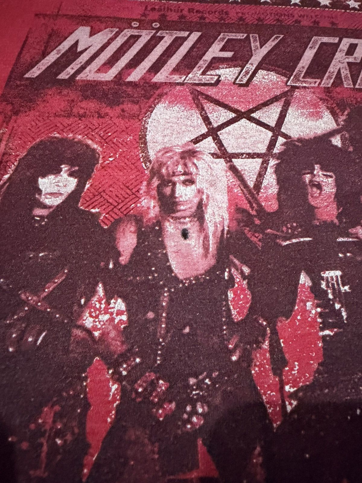 Band Tees Motley Crue Leathur Records Rock Band Vintage Style Size US L / EU 52-54 / 3 - 3 Thumbnail