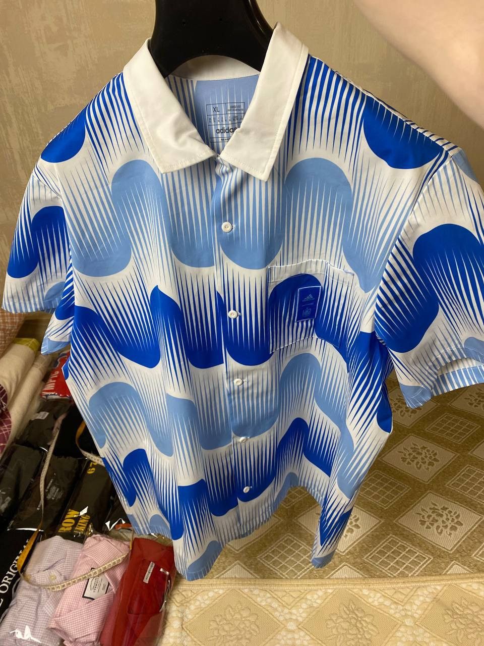 Adidas 🔥 2022 2023 Adidas Spain Icon Button Up Shirt Jersey Soccer Size US XL / EU 56 / 4 - 6 Thumbnail