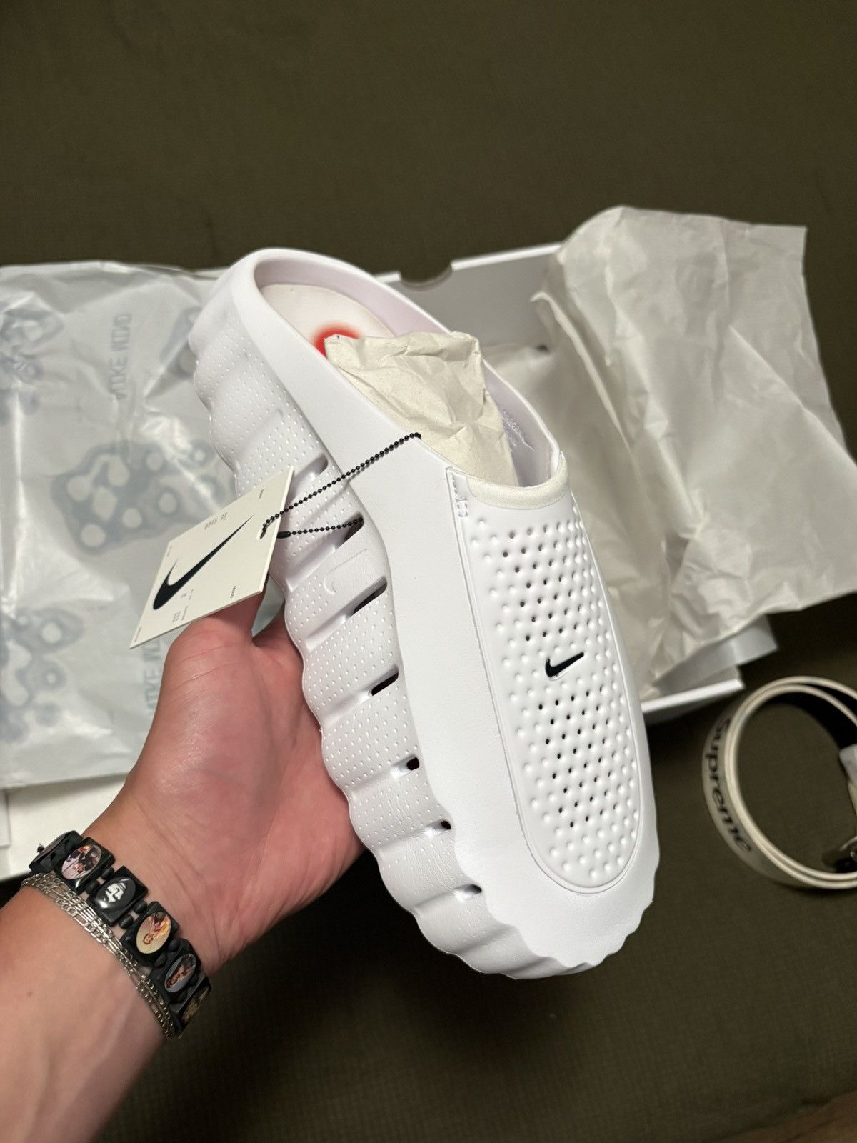 Nike Nike mind slide 001 white/speed red size 14 Size US 14 / EU 47 - 1 Thumbnail