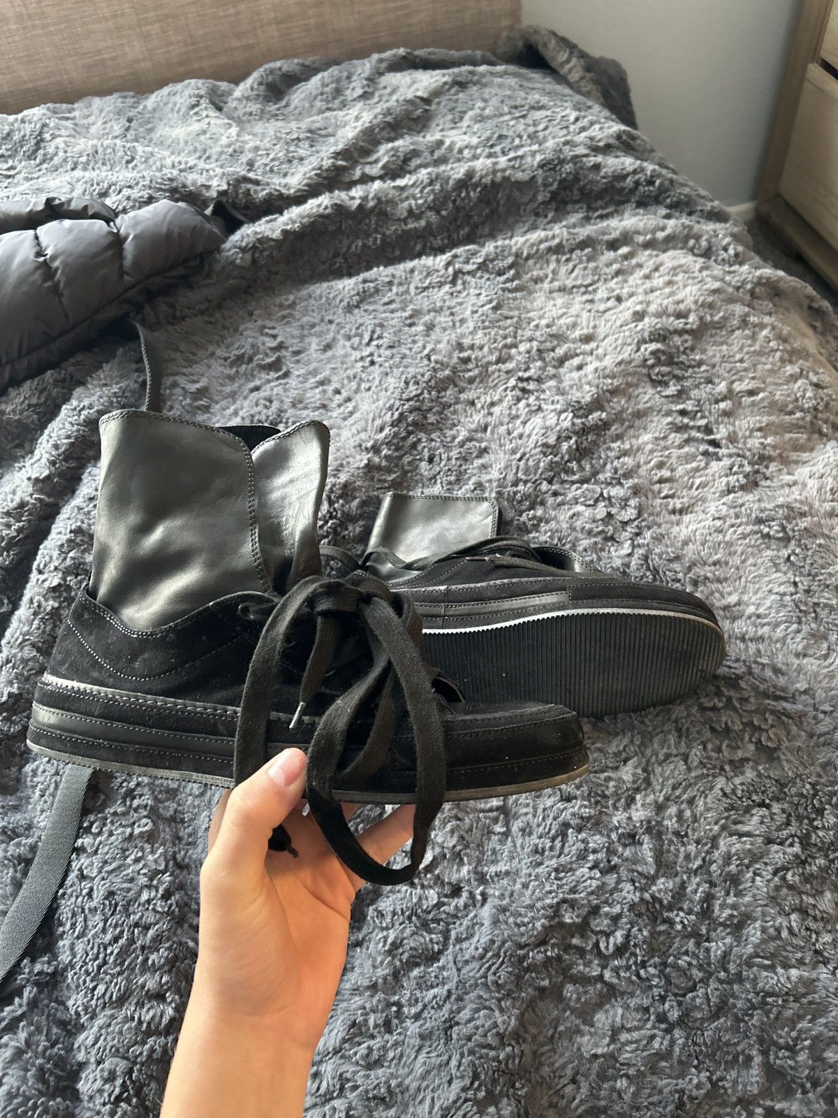 Ann Demeulemeester Ann Demeulemeester High-Top Sneakers Black Size US 9 / IT 39 - 1 Thumbnail