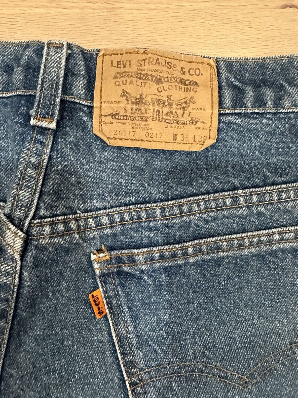 Levi's Vintage 80s Levis 20517 0217 Orange Tab Jeans 34x30 Size US 34 / EU 50 - 11 Thumbnail