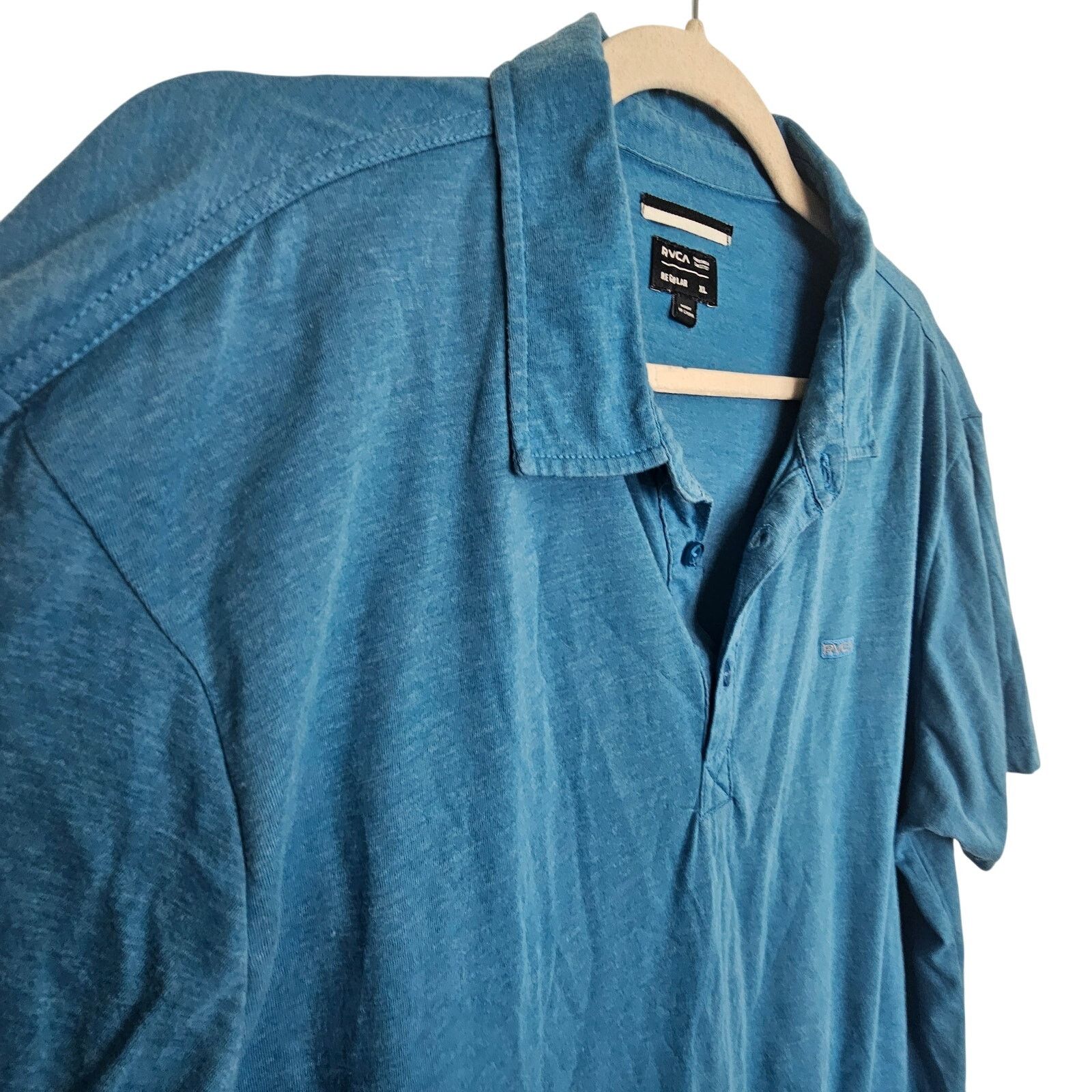 RVCA RVCA Polo Shirt Blue Short Sleeve Top Collared Neck Men XL Size US XL / EU 56 / 4 - 5 Thumbnail