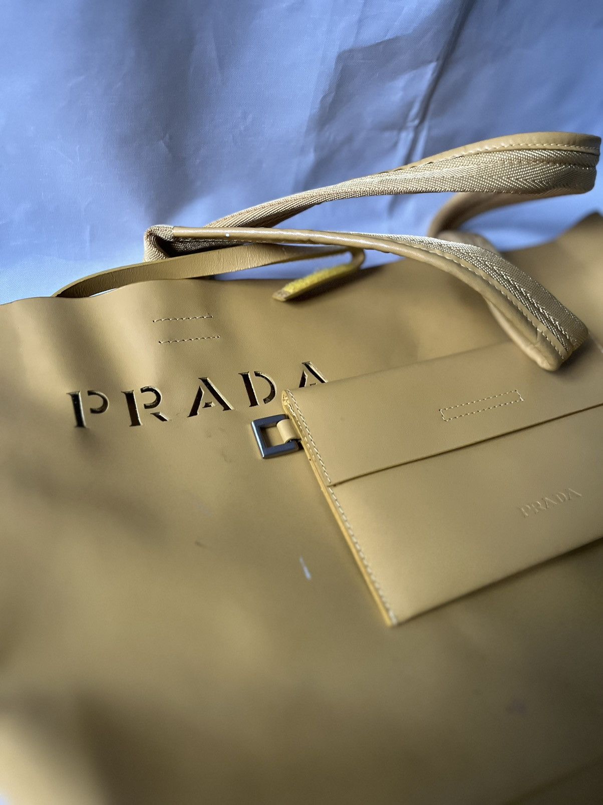 Prada Prada Beige Leather Tote Bag + Mini Bag – Italy Size ONE SIZE - 9 Thumbnail