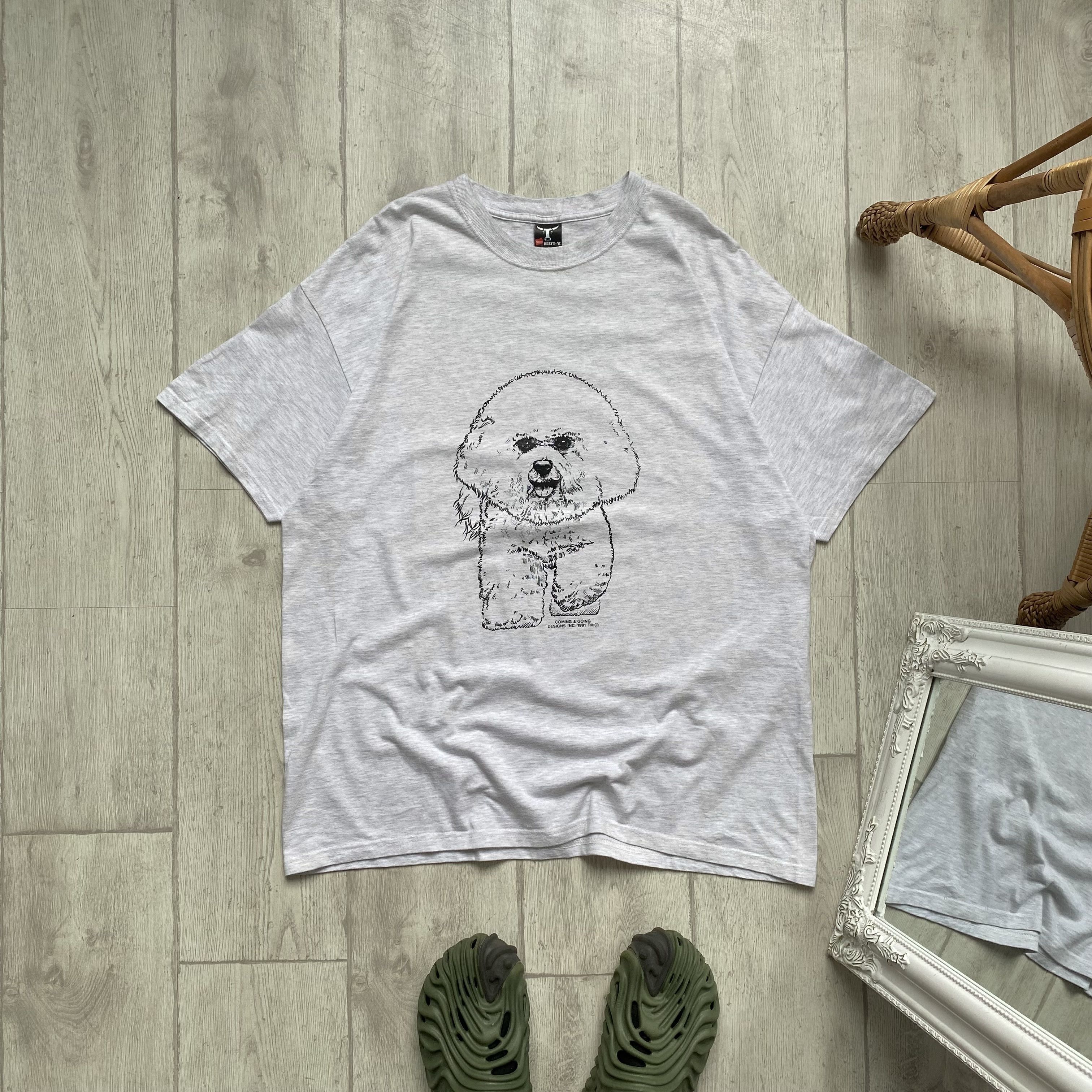 Hanes 🐾 Vintage 1991 Dog logo tee Hanes Puppy Wolf Bob Harrison Size US XL / EU 56 / 4 - 2 Thumbnail