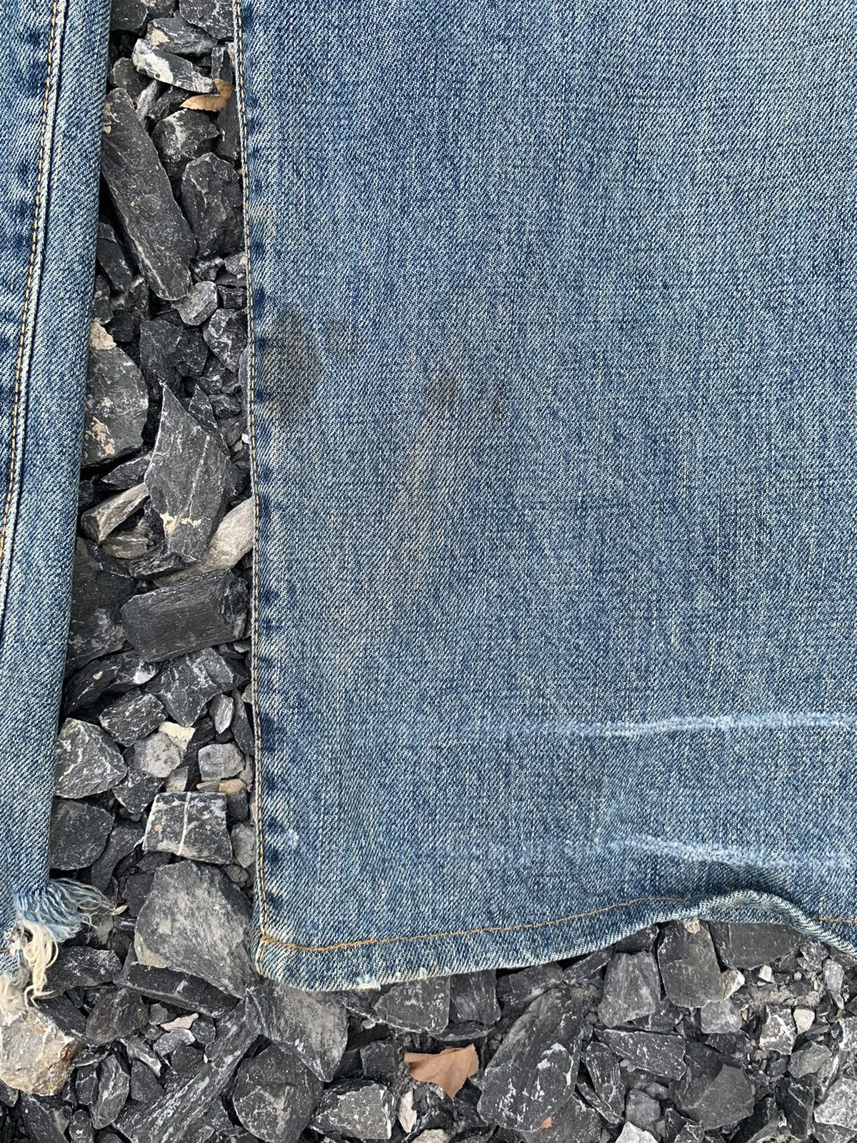 VINTAGE EDWIN 505X BAGGY SELVEDGE FADED DISTRESSED DENIM