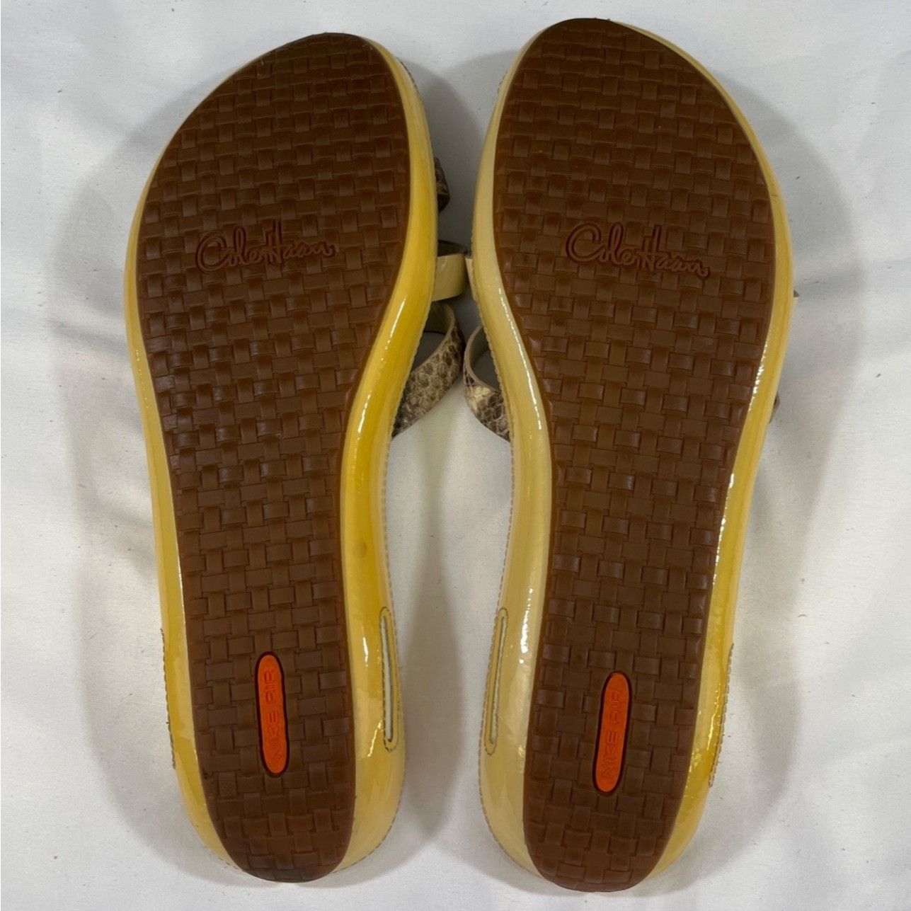 Cole Haan Cole Haan Women's Cream Snake Print Sandals/Slides Size 11B Size US 11 / IT 41 - 3 Thumbnail