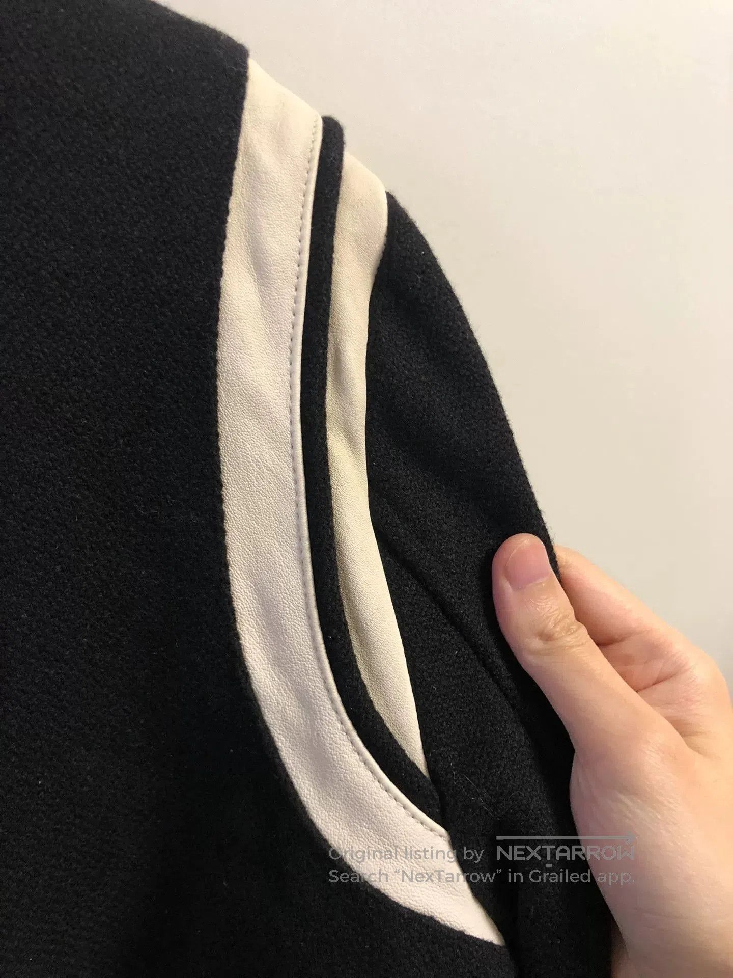 Hedi Slimane black and white baseball jacket by Saint Laurent. Size US XXL / EU 58 / 5 - 6 Thumbnail