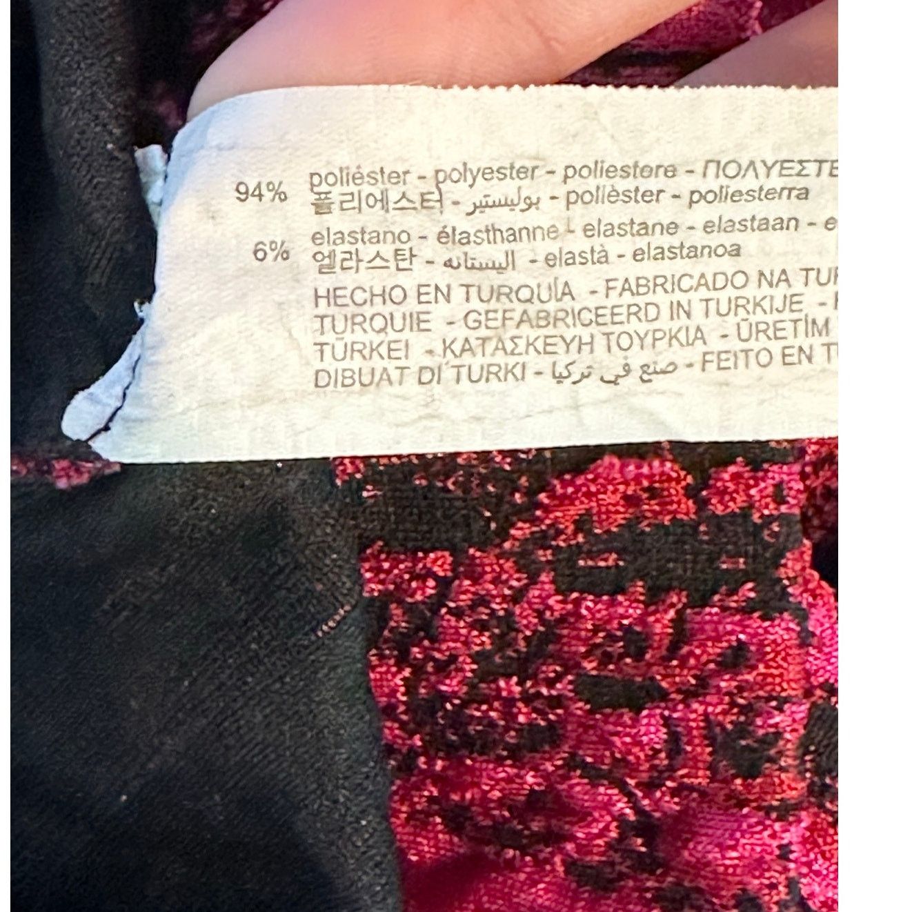 Zara ZARA pink black textured leggings size small Size 26" / US 2 / IT 38 - 4 Thumbnail