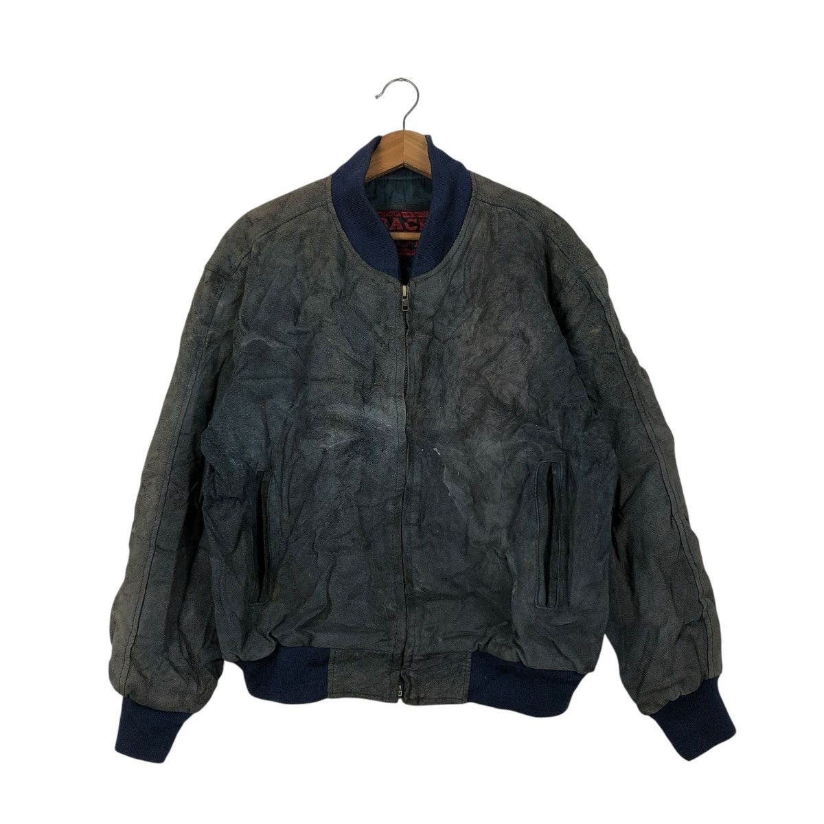 Japanese Brand 🔥VINTAGE LEATHER JACKET BOMBER BACK LOT ISSEY MIYAKE Size US L / EU 52-54 / 3 - 3 Thumbnail