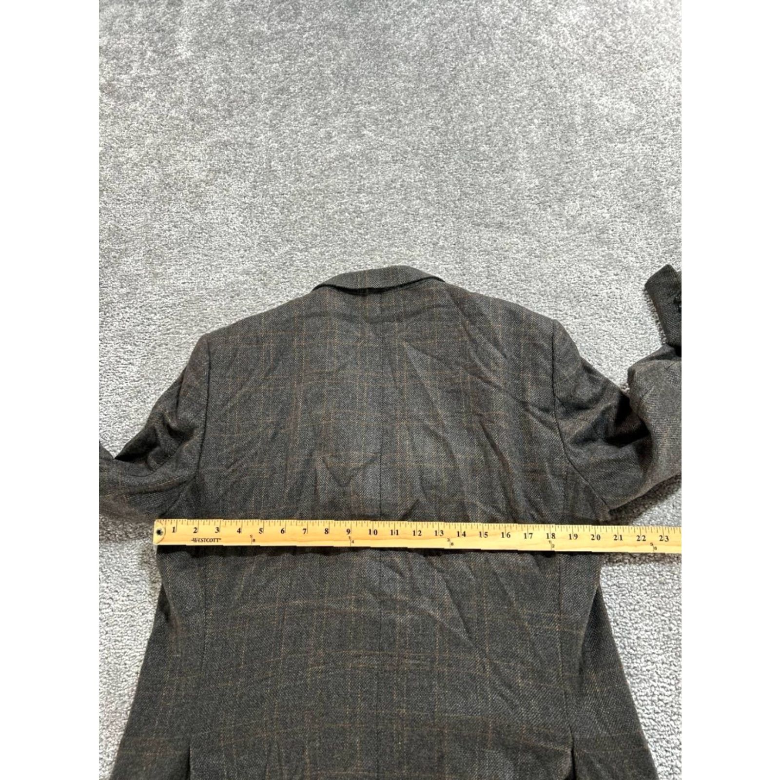 Ermenegildo Zegna Ermenegildo Zegna Blazer Sports Coat Mens 42 Gray Wool Cashmere 2 Piece Tweed Double-Vented Notch Lapel Plaid Regular Single-Breasted Two-Button Size 42R - 7 Thumbnail
