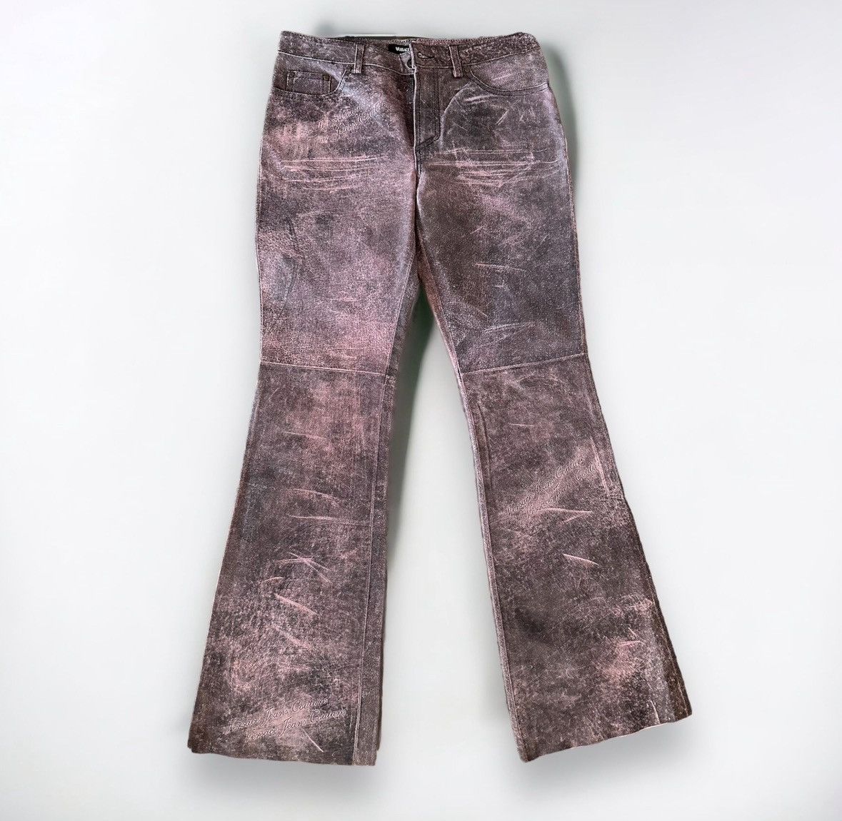 Versace × Versace Jeans Couture × Vintage Vintage Versace Leather Bootcut Pants Size US 30 / EU 46 - 2 Thumbnail