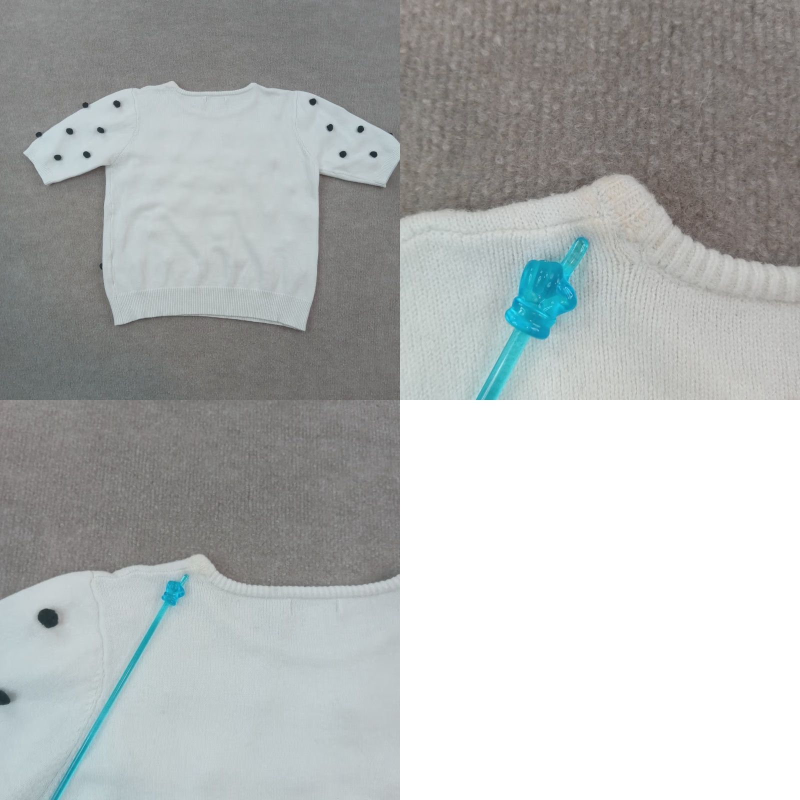 Vintage Polagram Women Crew Neck Sweater Medium White Polka Dot Pullover Size M / US 6-8 / IT 42-44 - 8 Thumbnail