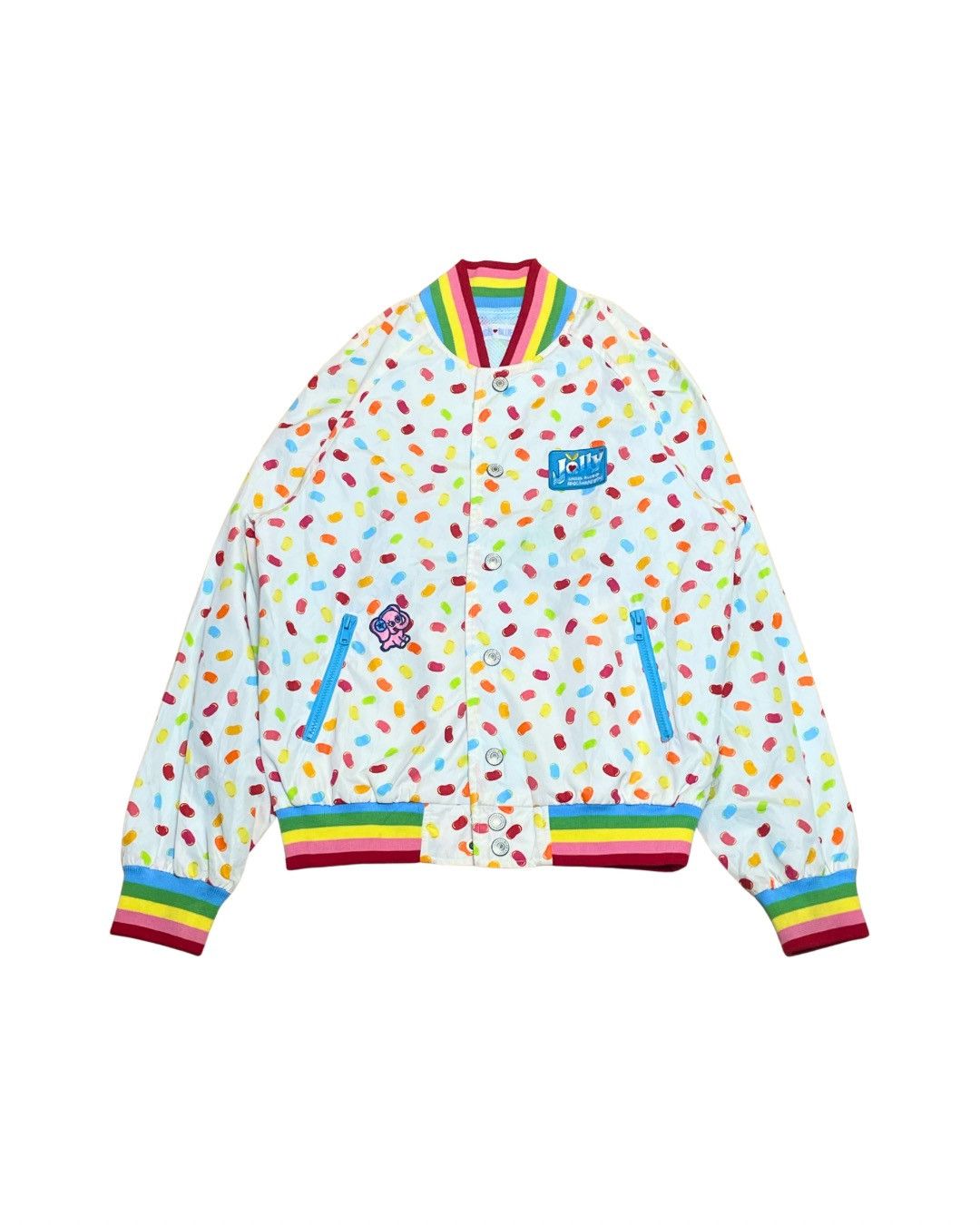 Angel Blue Angel Blue Jolly Jelly Bean Print Rainbow Varsity Jacket Y2K Size S / US 4 / IT 40 - 2 Thumbnail