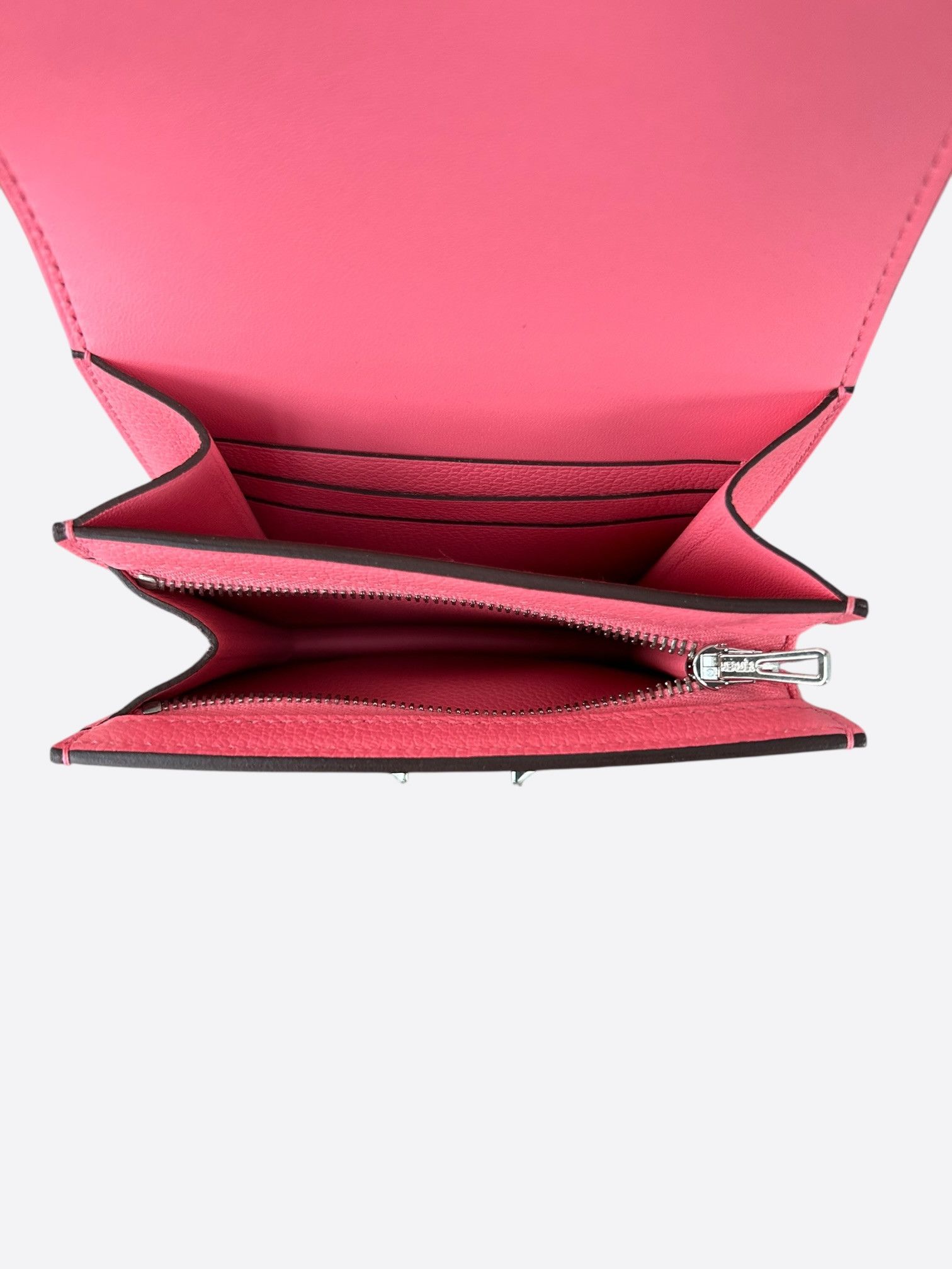 Hermes Hermes Pink Epsom & Palladium Hardware 2002 Wallet Size ONE SIZE - 3 Thumbnail