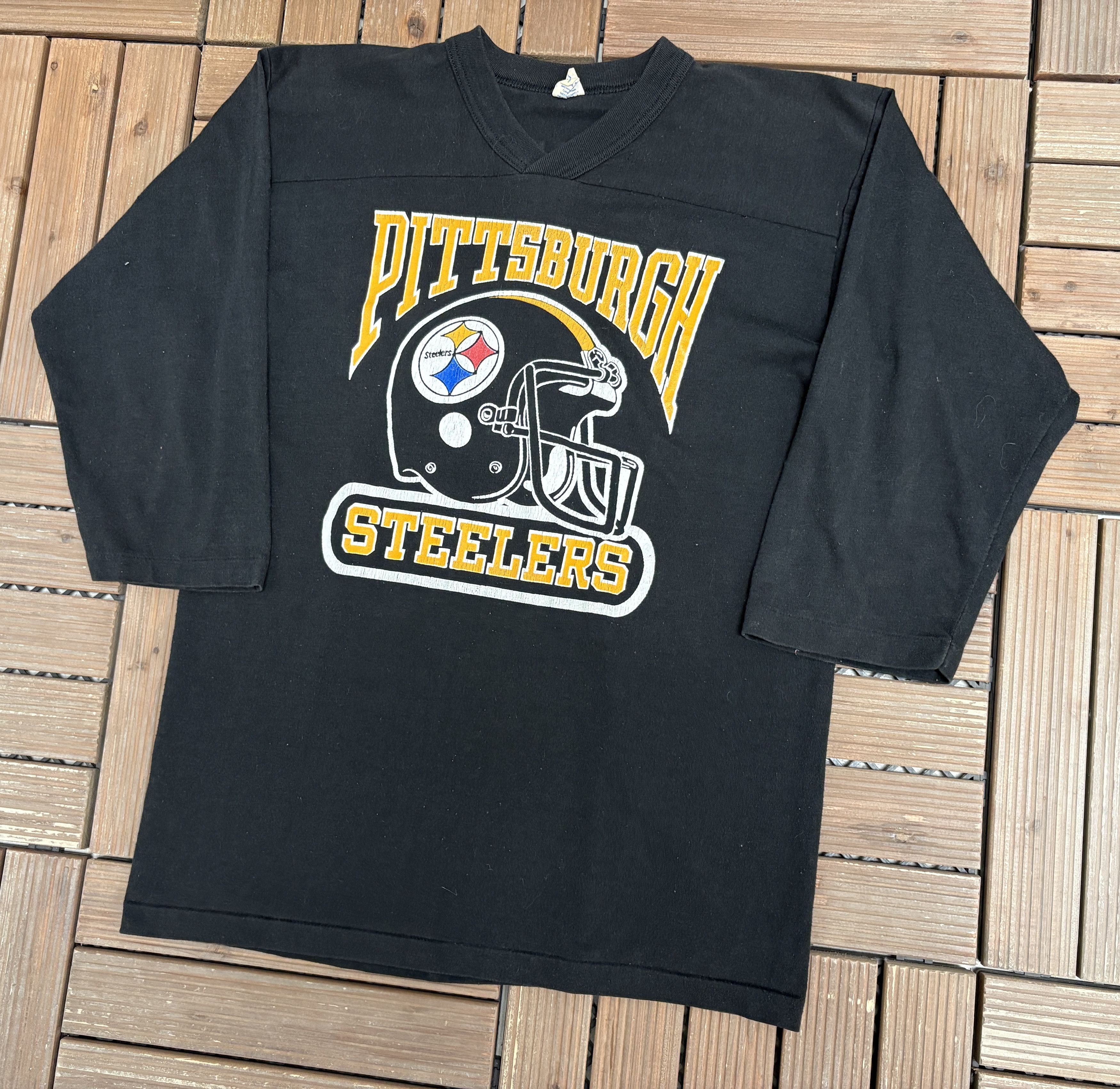 Logo 7 × Vintage Pittsburgh Steelers Vintage Logo 7 Black T-Shirt Tee Size US M / EU 48-50 / 2 - 3 Thumbnail