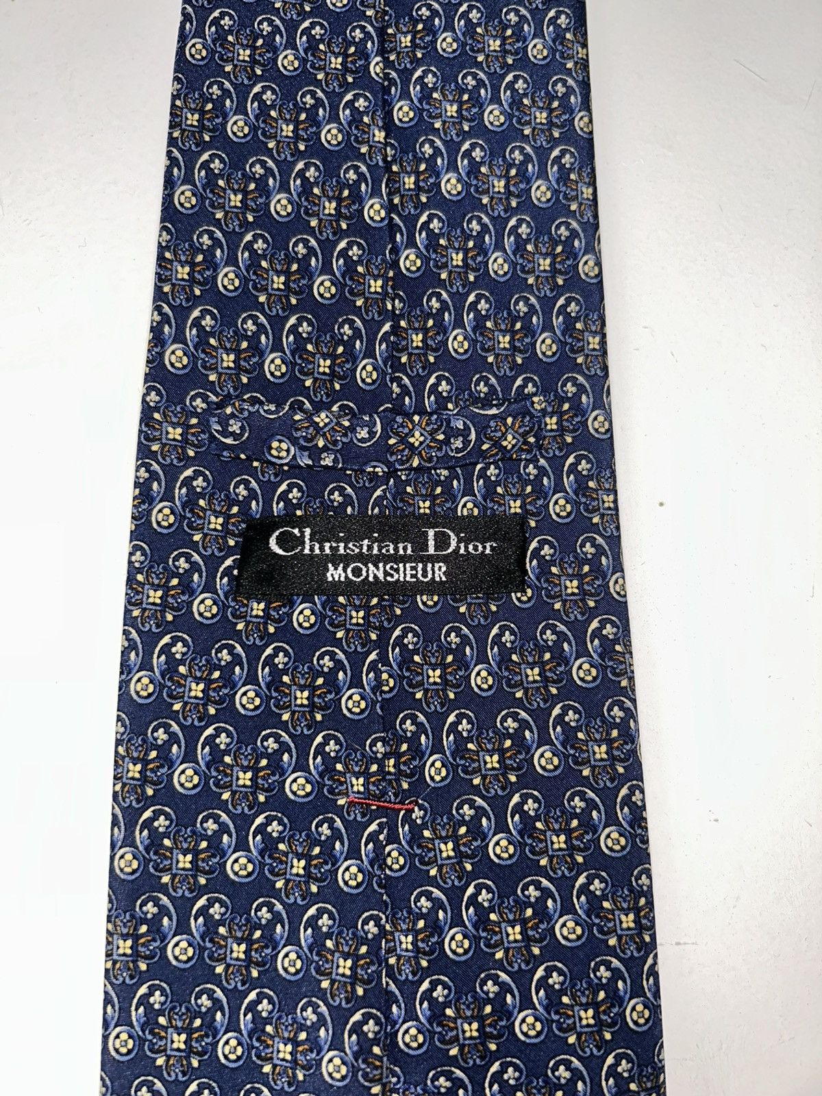 Christian Dior Monsieur Vintage Christian Dior Monsieur Blue Paisley Men's Silk Tie Size ONE SIZE - 7 Thumbnail