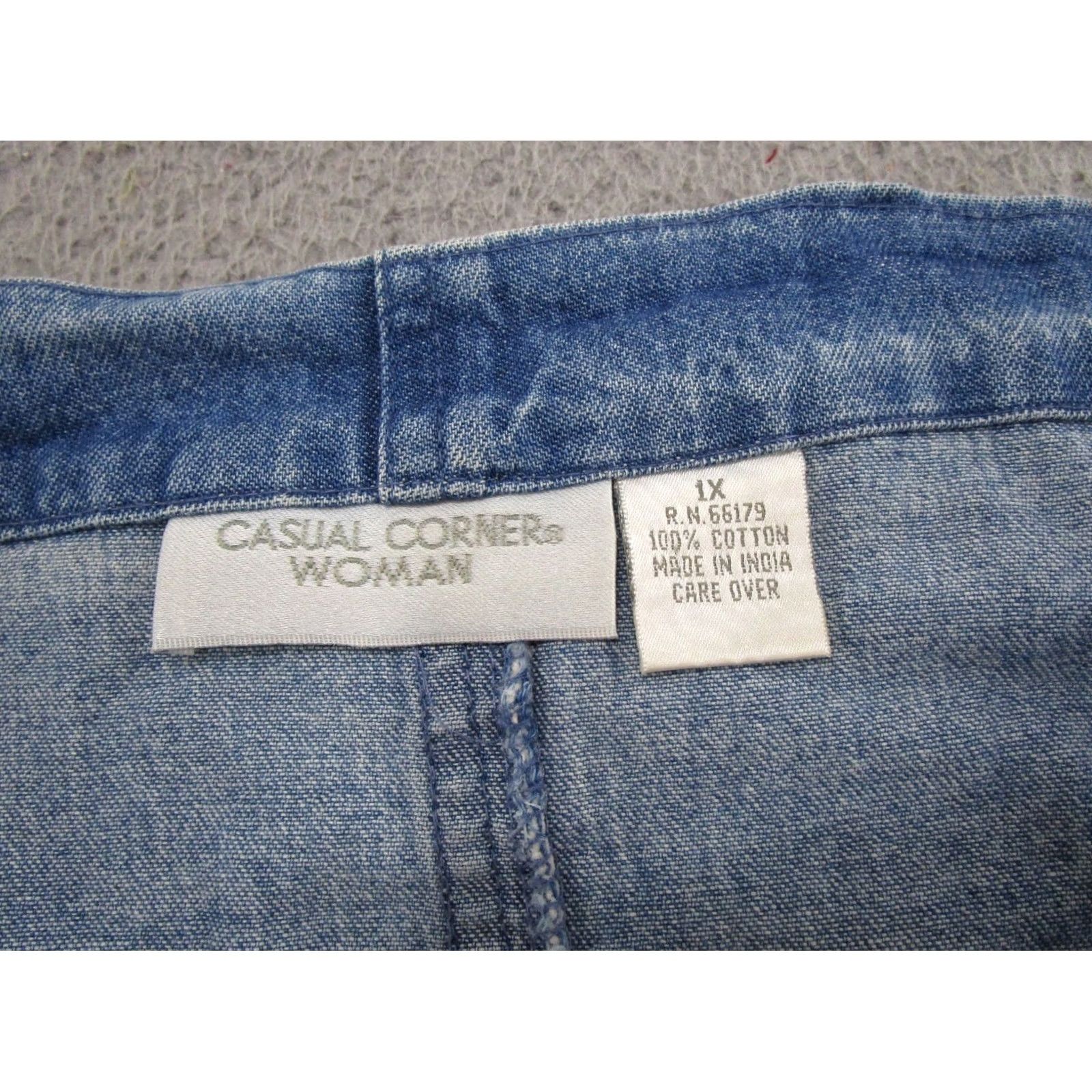 Vintage Vintage Casual Corner Denim Skirt 1X Midi A-Line Blue 90s 4th Of July Womens Size 40" / US 18 - 5 Thumbnail