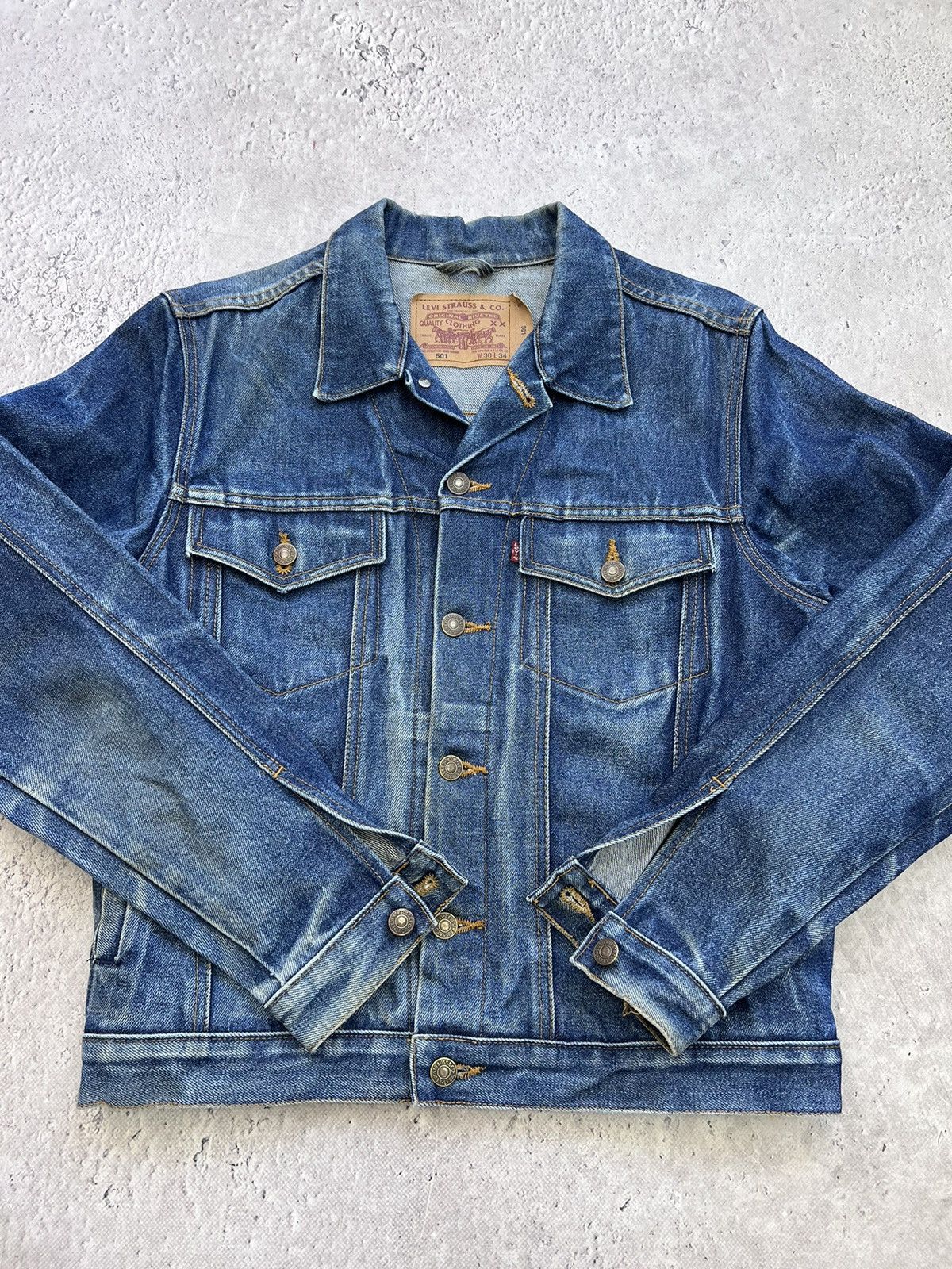 Levi's × Vintage Vintage 80's Levi's Trucker Jacket Lot 70507 USA Button 523 Size US M / EU 48-50 / 2 - 7 Thumbnail