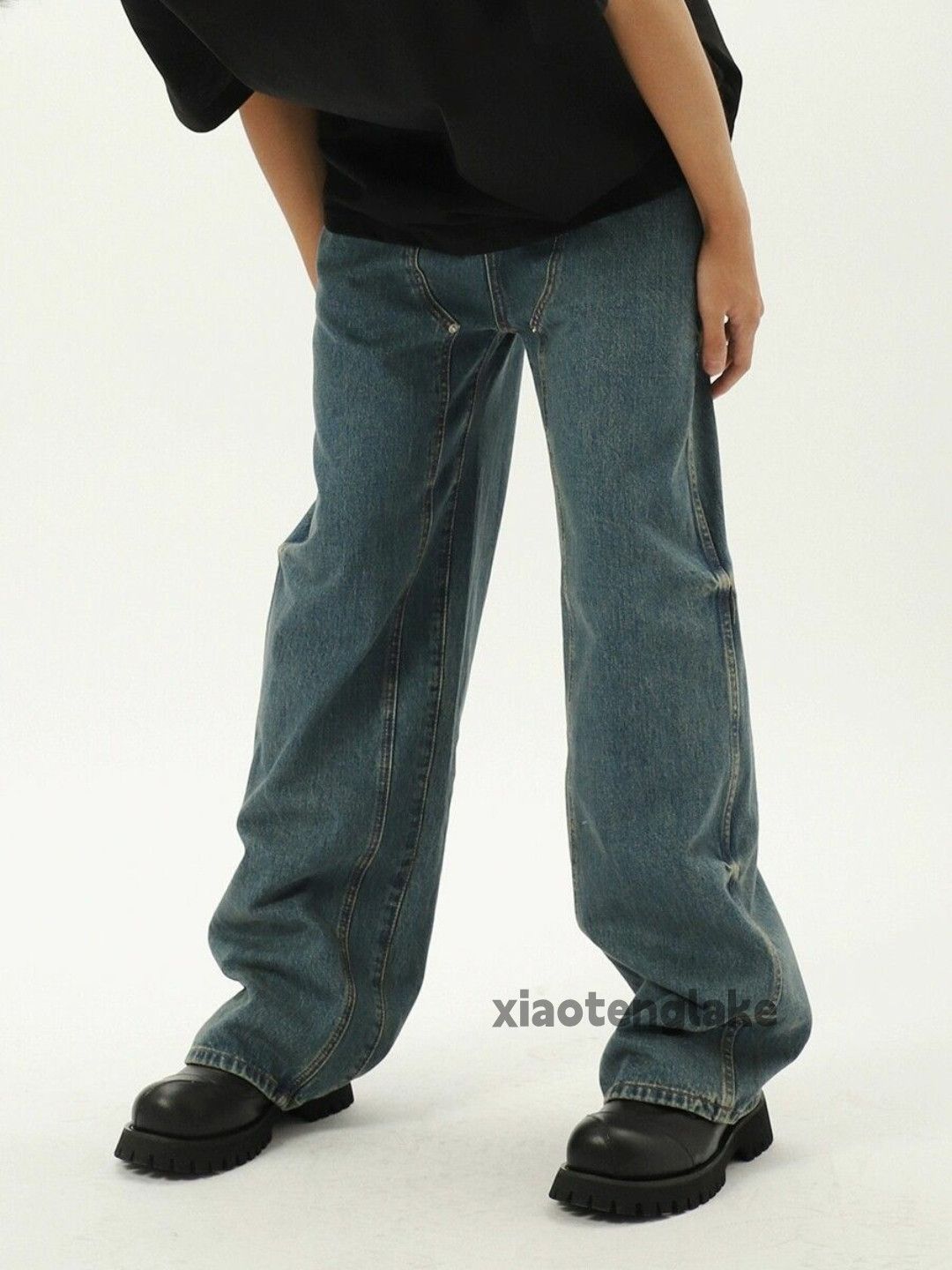 Designer × Japanese Brand × Vintage washed faded cleanfit yuppie loose carpenter jeans Size US 30 / EU 46 - 1 Thumbnail