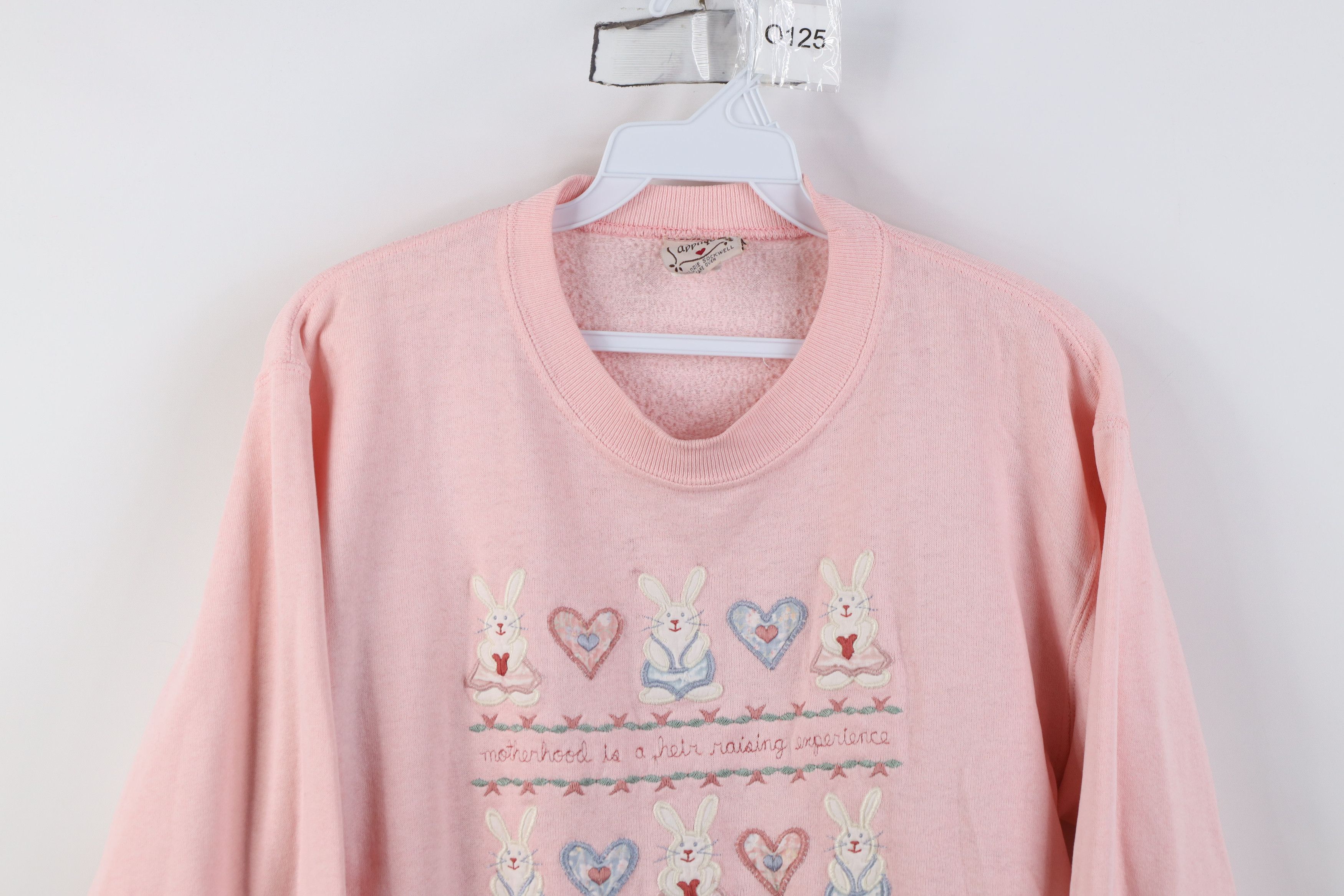 Vintage Vintage 90s Heart Motherhood Is Heir Raising Sweatshirt USA Size S / US 4 / IT 40 - 2 Thumbnail