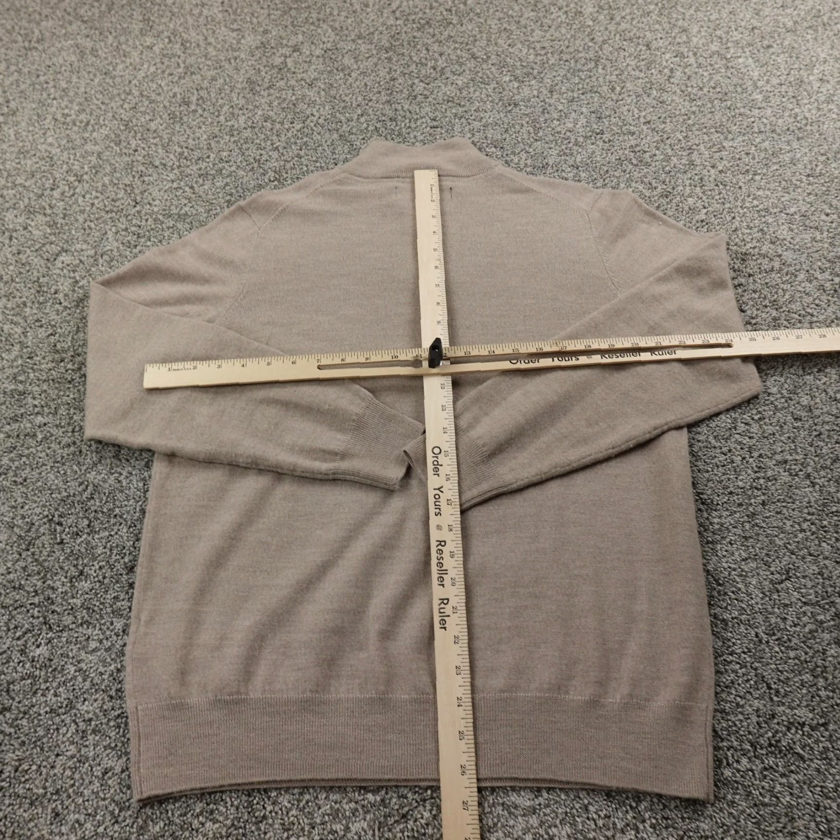 Christian Lacroix Christian Lacroix Sweater Mens L Beige Merino Wool 1/4 Zip Mock Neck Knit Pullover Long Sleeve Regular Fit Knitwear Casual Business Size US L / EU 52-54 / 3 - 5 Thumbnail