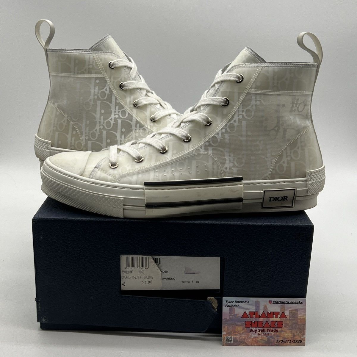 Dior b23 high Dior oblique white