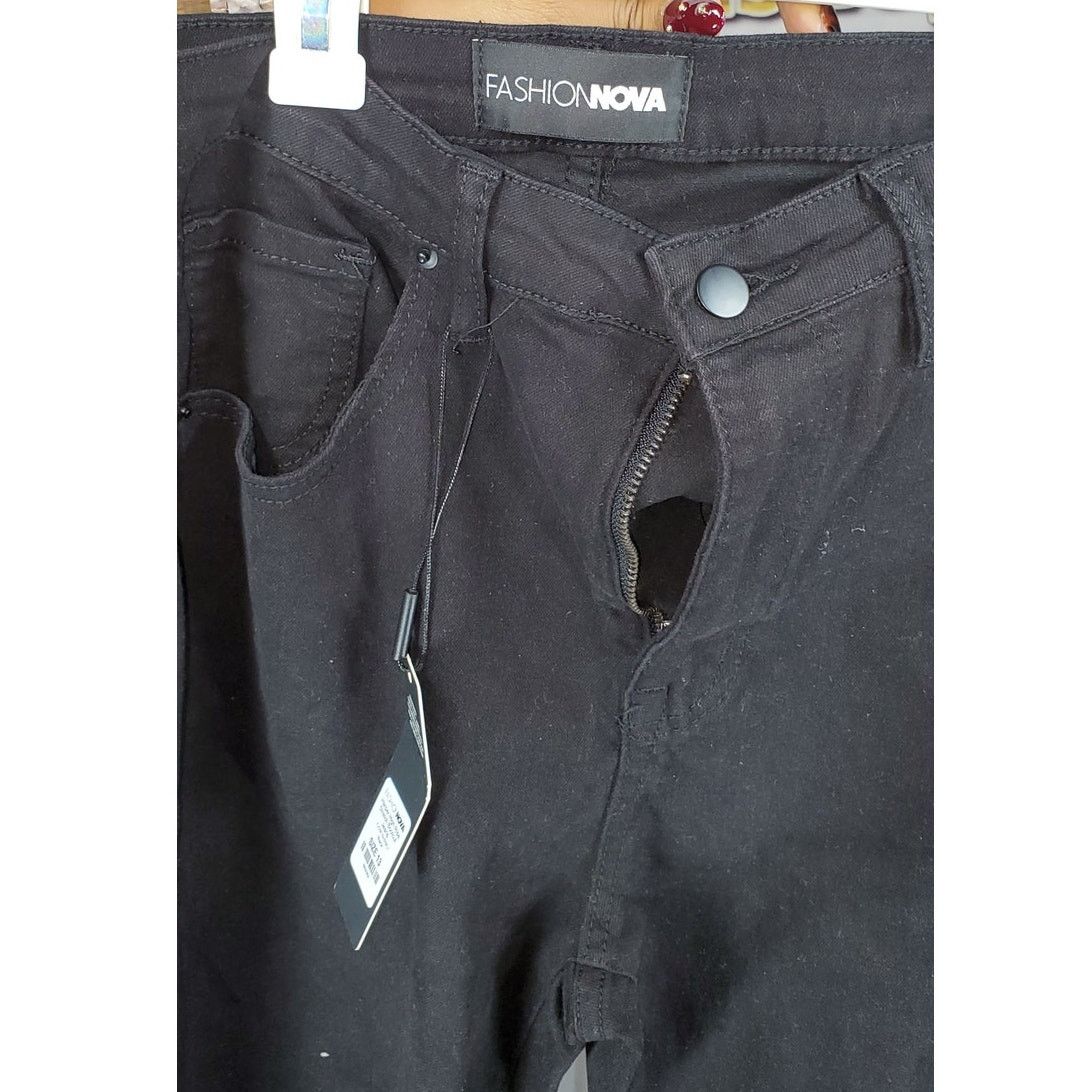 Other Fashion Nova High Rise Stretch Bootcut Jeans Black Size 13 Size 34" / US 12 / IT 48 - 3 Thumbnail