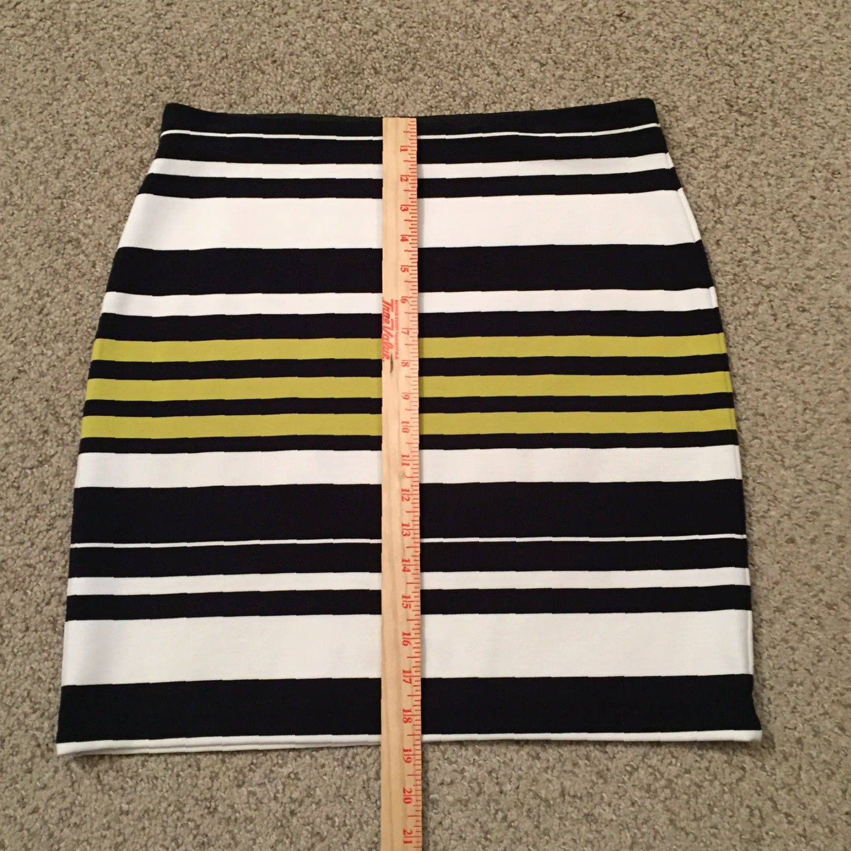 Ann Taylor Ann Taylor Skirt Knee Length Multicolor Striped Pull On Size 6 Womens Elastic Waist Unlined Pencil Straight Retro? (no extra) Size 28" / US 6 / IT 42 - 4 Thumbnail