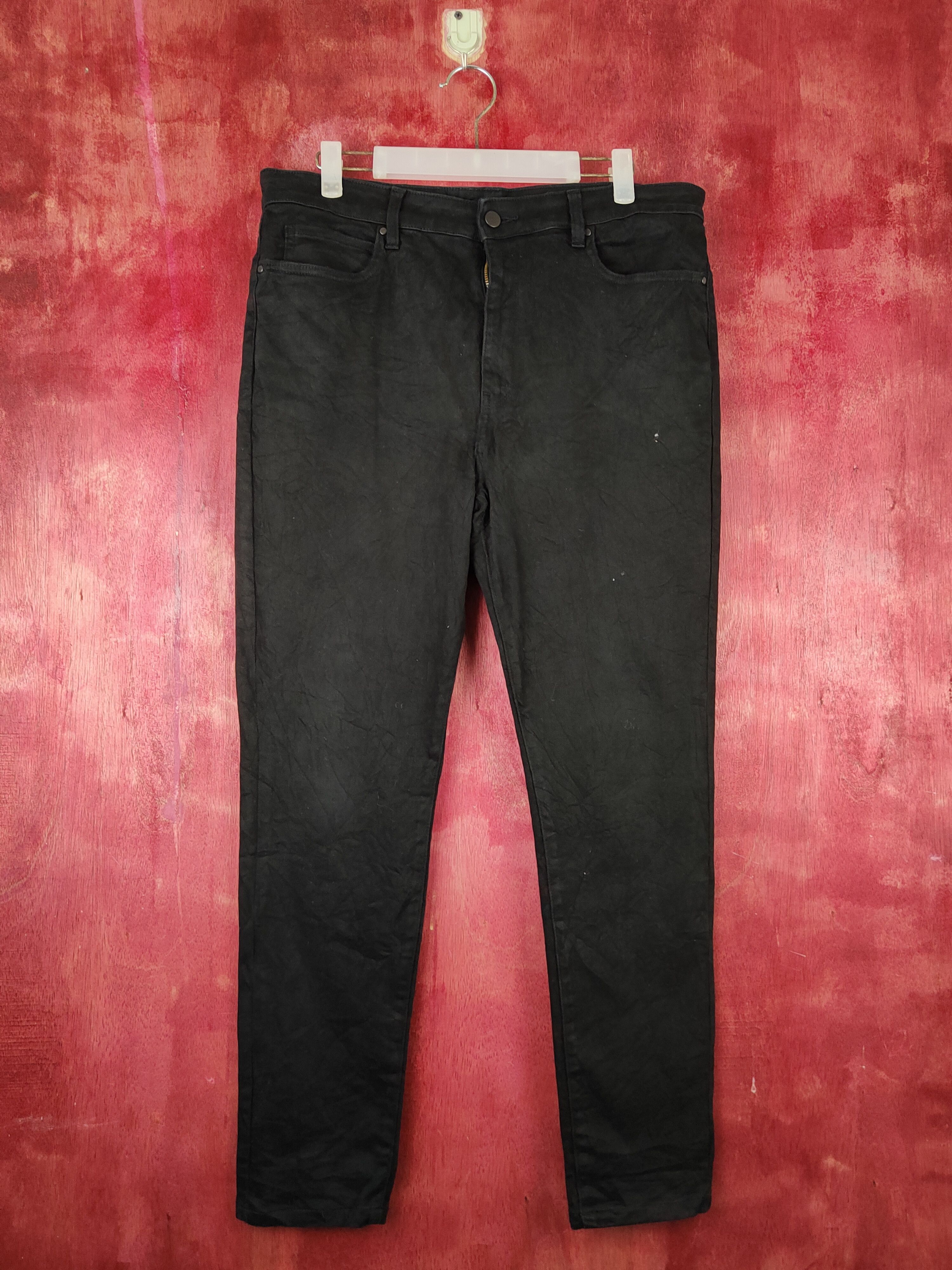 Japanese Brand Uniqlo Black Multipocket Skinny Soft Jeans #S1405 Size US 34 / EU 50 - 1 Thumbnail