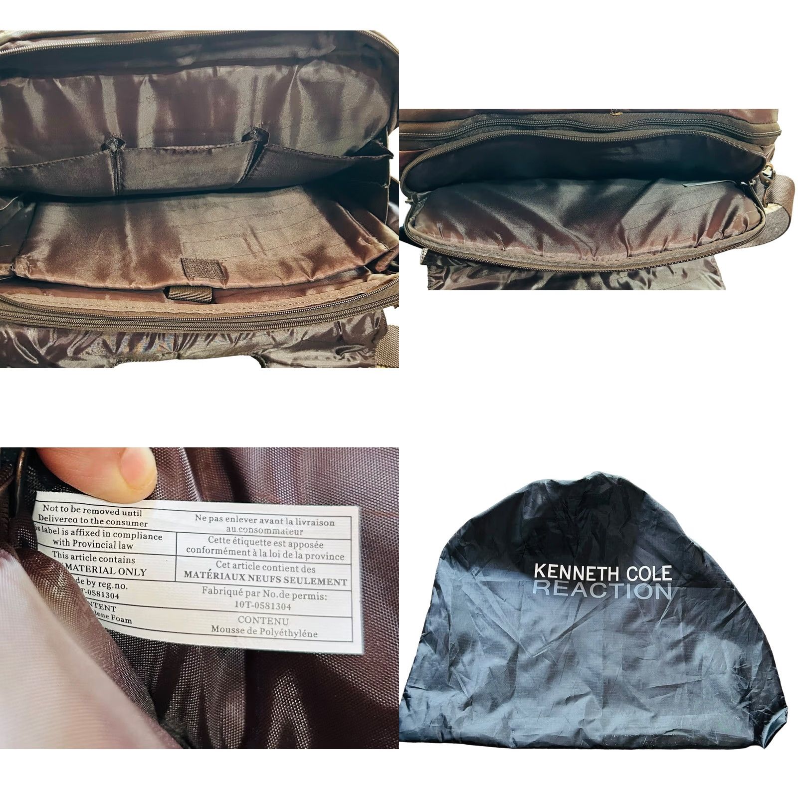 Kenneth Cole KENNETH COLE REACTION Show Business Messenger Briefcase Laptop Bag Leather Bag Brown Leather 17 in 14 in 4 in Mens Large Size ONE SIZE - 11 Thumbnail