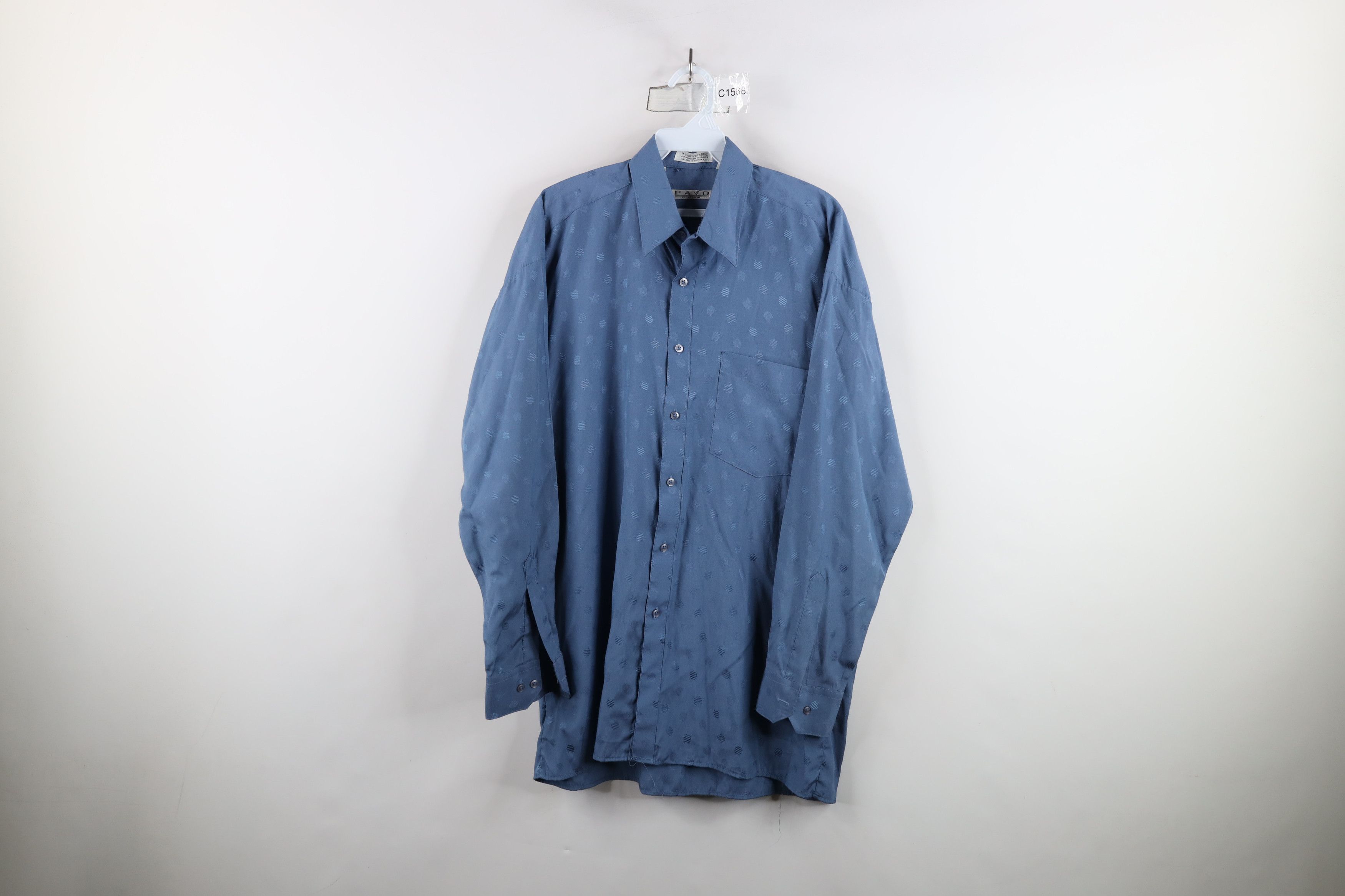 Vintage Vintage 90s Streetwear Polka Dot Collared Button Shirt Blue Size US M / EU 48-50 / 2 - 1 Thumbnail