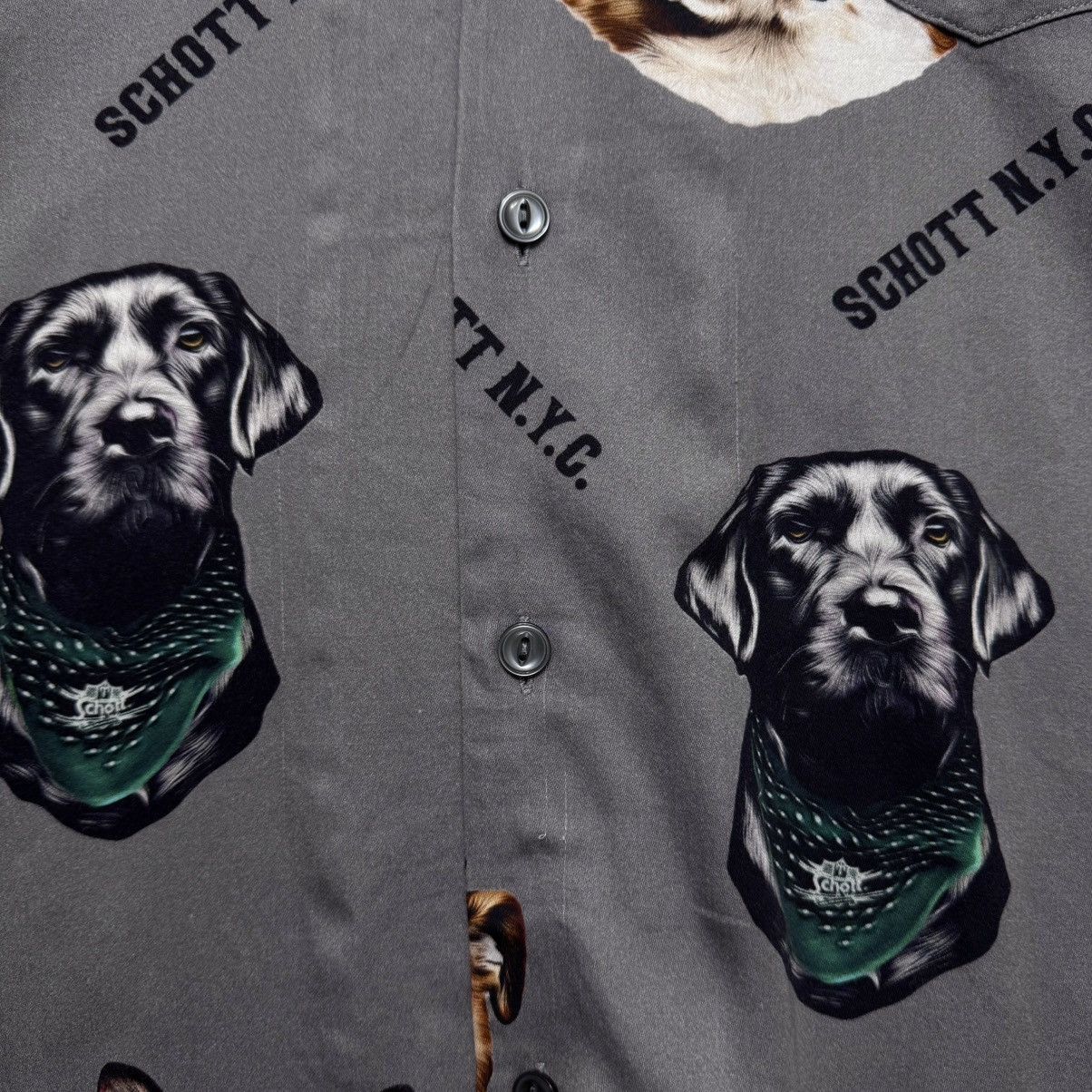 Schott Schott Rayon Open Collar Aloha Total Patern Dog Logo Shirt Size US XL / EU 56 / 4 - 10 Thumbnail