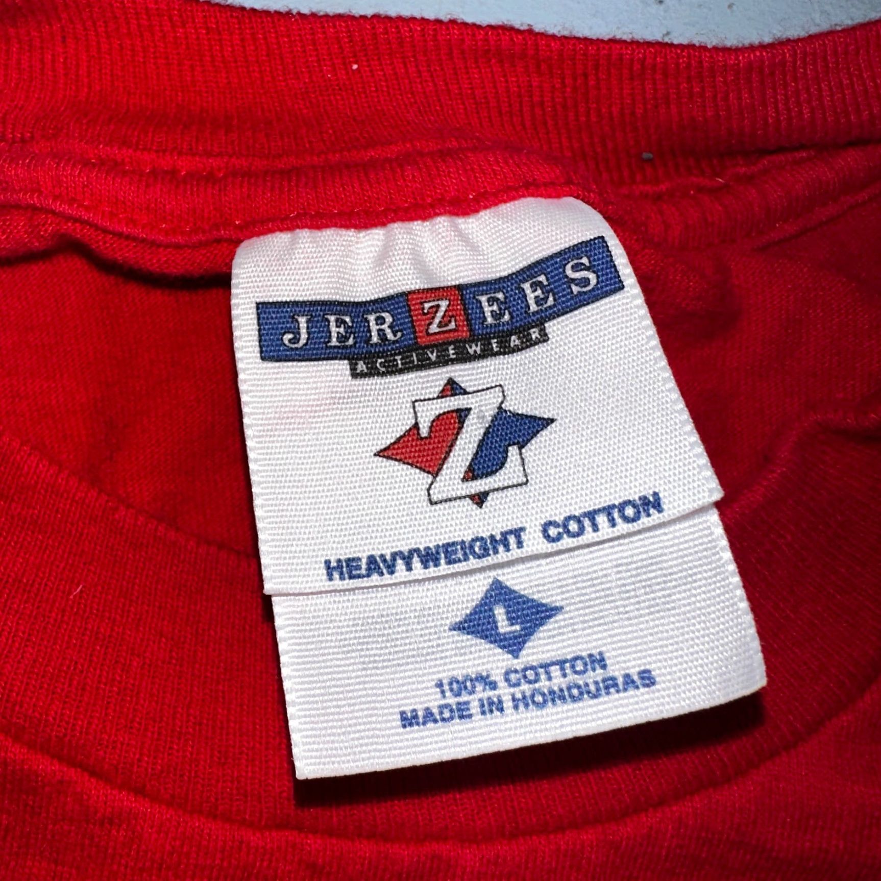 Jerzees Vintage Portland Trailblazers NBA T-Shirt Men’s Large Red 2000s Y2K Retro Basketball Graphic Tee Size US L / EU 52-54 / 3 - 3 Thumbnail