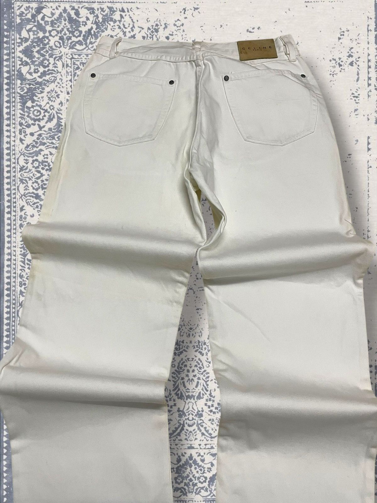 Celine Vintage Og 1990s Designer Celine Paris Baggy White Denim Size US 28 / EU 44 - 12 Thumbnail