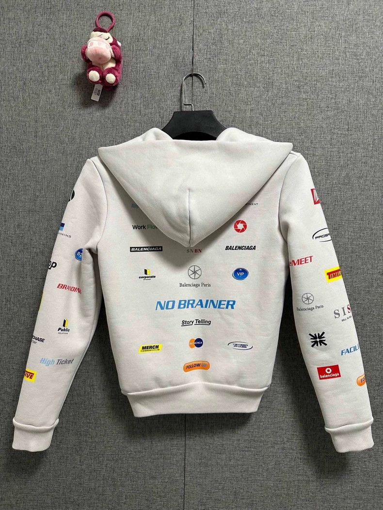 Balenciaga Balenciaga Alphabet Full Print Casual Beige Hoodie Sweatsh Size US S / EU 44-46 / 1 - 2 Thumbnail