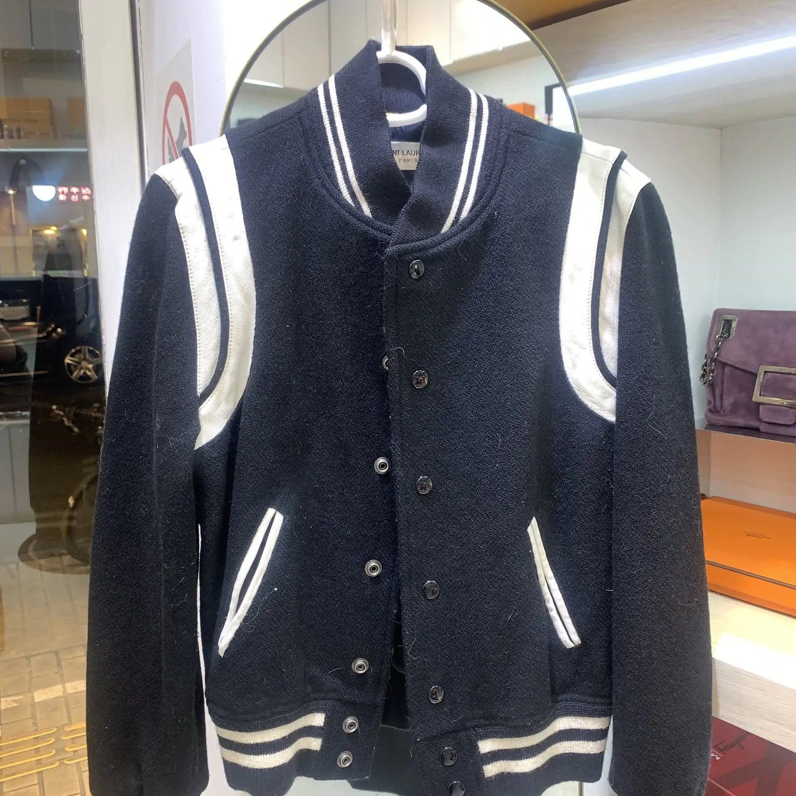 Saint Laurent Paris Saint Laurent Wool Leather Trim Teddy Jacket Size 36 Size XS / US 0-2 / IT 36-38 - 1 Thumbnail