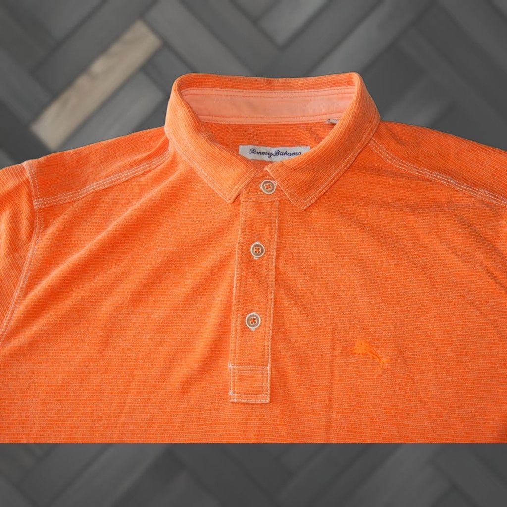 Tommy Bahama VINTAGE Tommy Bahama Men's Polo Shirt Short Sleeve Size M Orange Solid Shirt Size US M / EU 48-50 / 2 - 1 Thumbnail