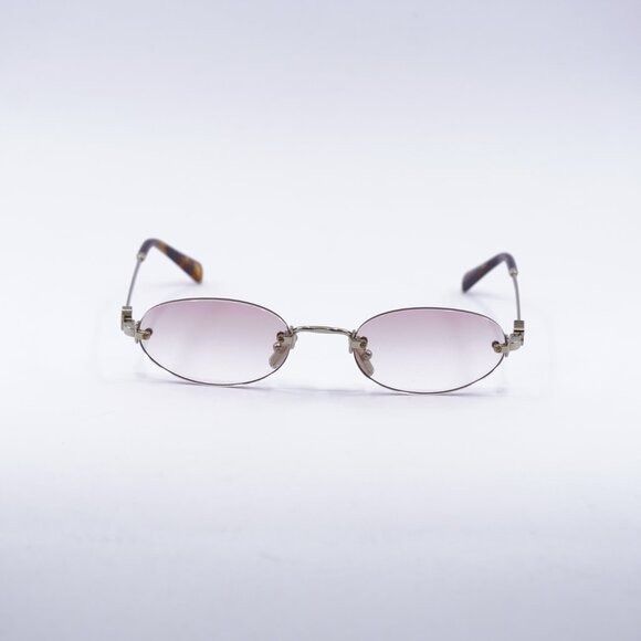 Miu Miu Miu Miu MUA54S ZVN70O Sunglasses Pale Gold Oval Frame Size ONE SIZE - 5 Thumbnail