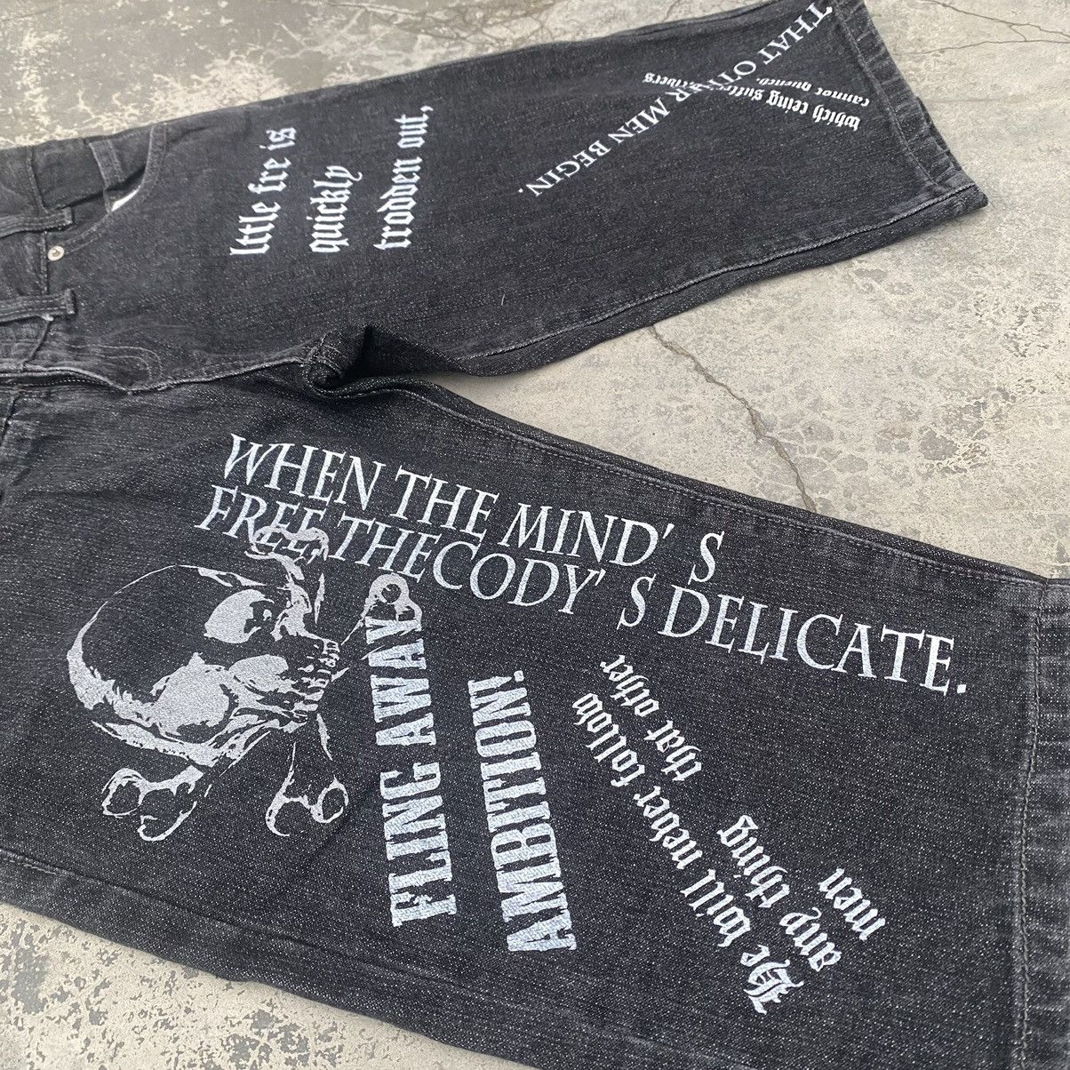 If Six Was Nine × Japanese Brand × Seditionaries Punk Poem Denim Short Size US 30 / EU 46 - 3 Thumbnail