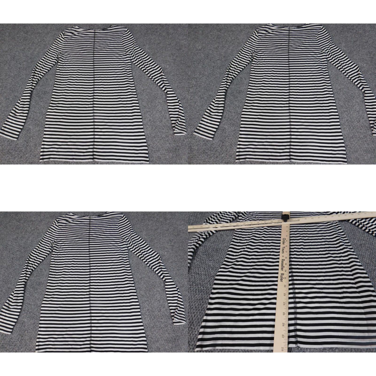 Banana Republic Banana Republic Blouse Womens Small Black Striped Long Sleeve Crew Neck Pullover Casual Regular Stretch Indoor Size S / US 4 / IT 40 - 8 Thumbnail