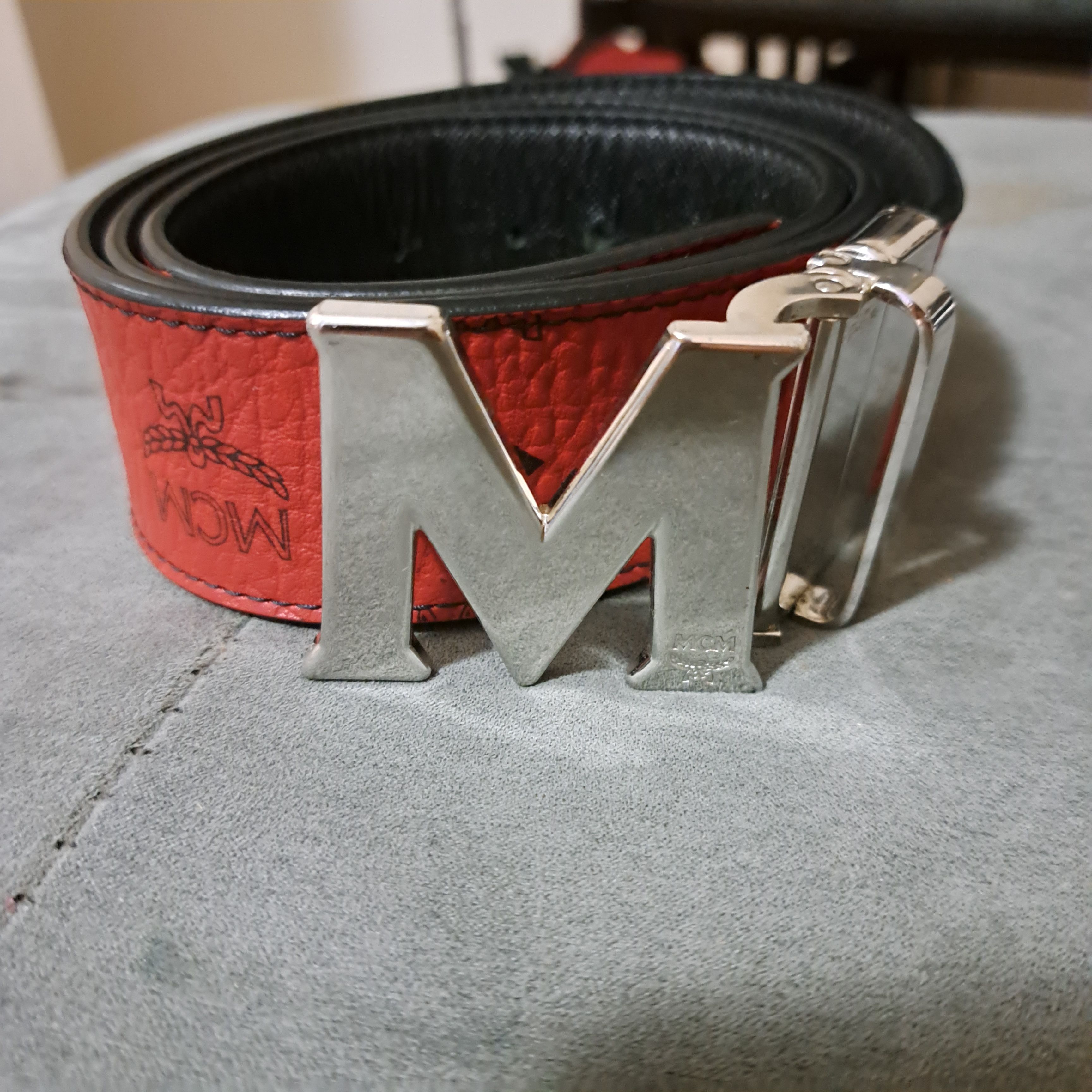 red mcm belt