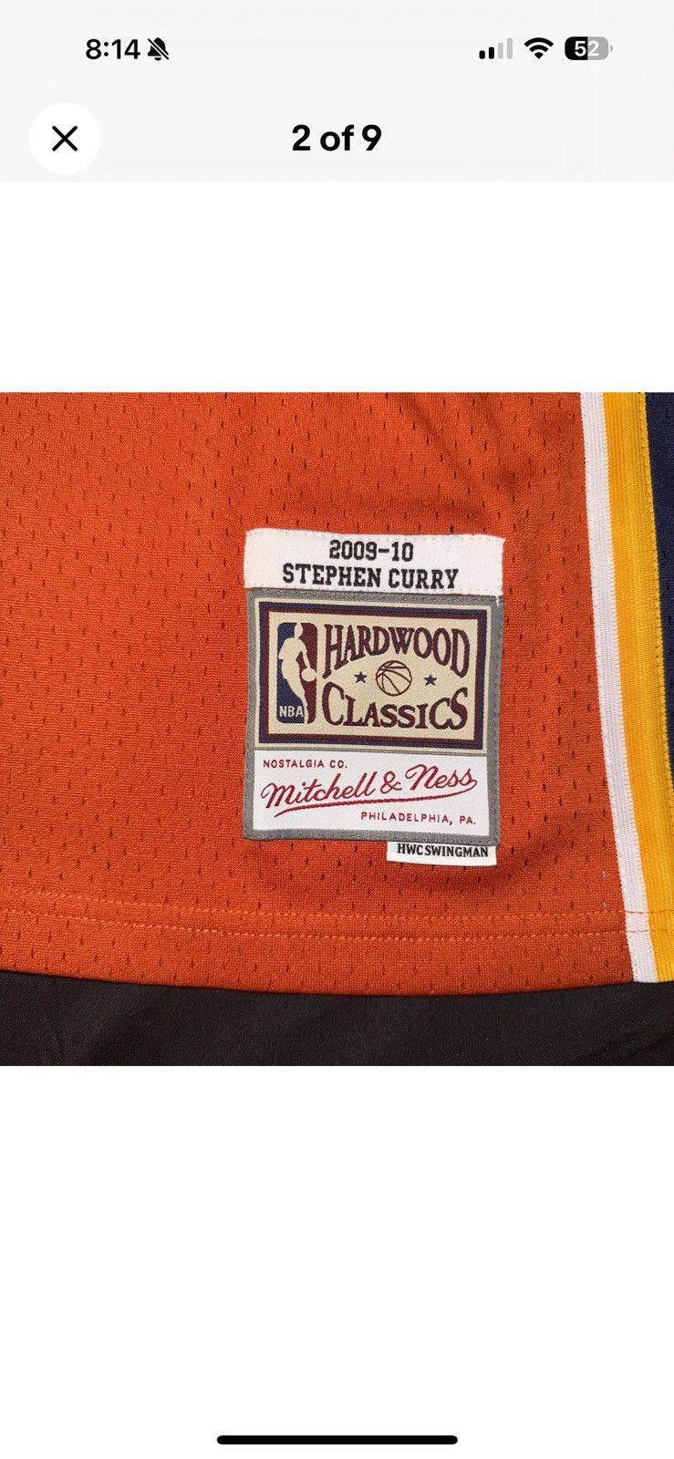 Mitchell & Ness Mitchell & Ness Stephen Curry Warriors Orange Jersey Men XL Size US XL / EU 56 / 4 - 2 Thumbnail